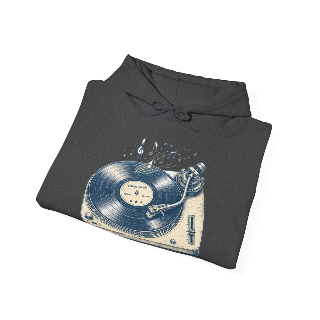 Matching Couple Sweatshirt - Vinyl & Cassette Matching Couple Hooded Sweatshirt Hand-Drawn Art His Hers Best Friend Gift - Design A