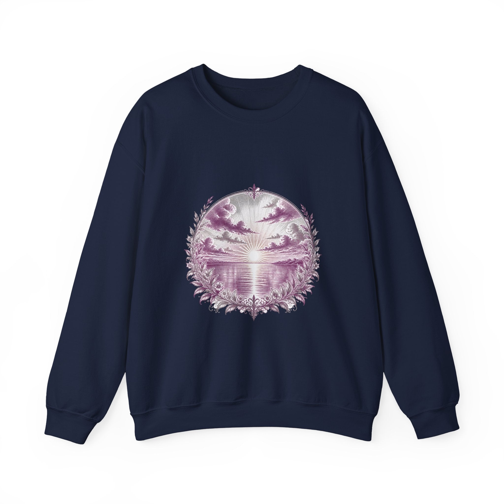Matching Couple Sweatshirt - Sunrise & Sunset Matching Couple Premium Fleece Sweatshirt Vintage Art His Hers Honeymoon Gift - Design A