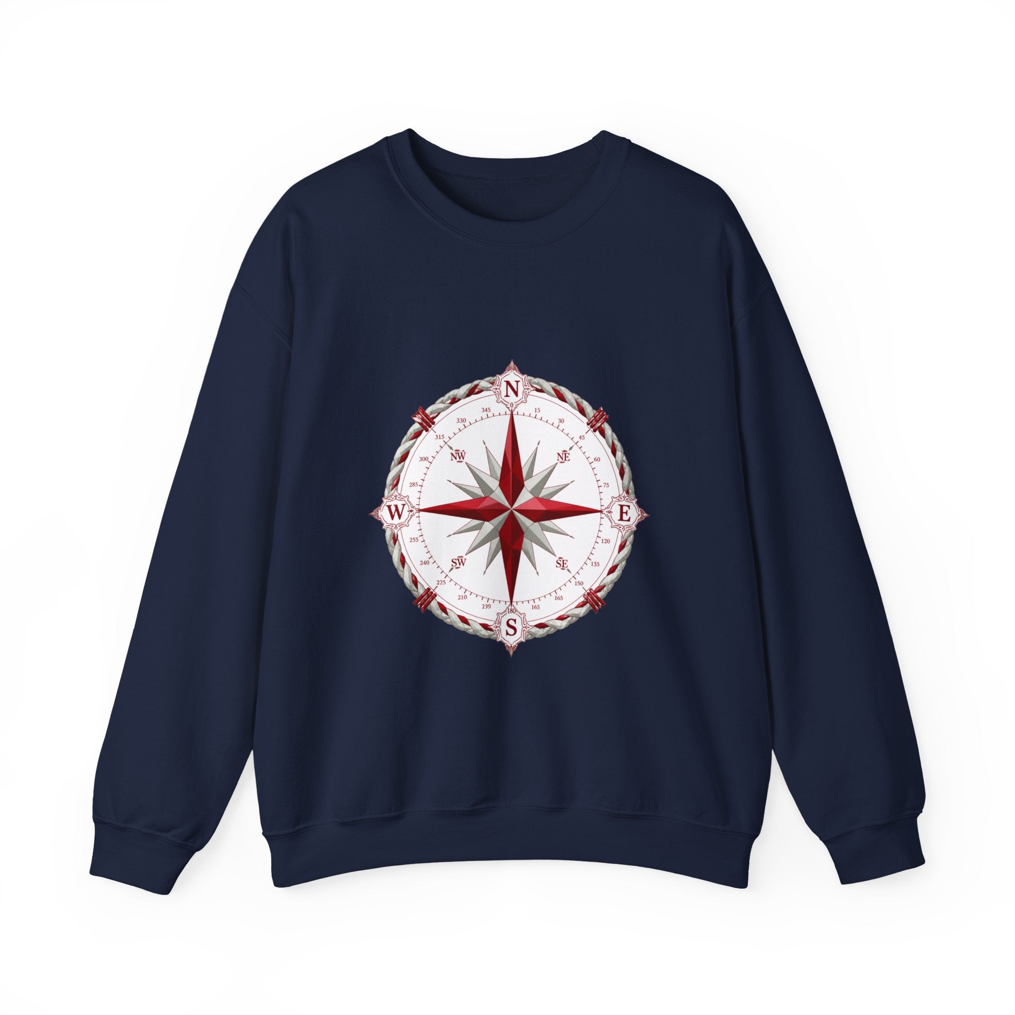 Matching Couple Sweatshirt - Compass North & South Matching Couple Crewneck Sweatshirt Geometric Art His Hers Couple Gift - Design A