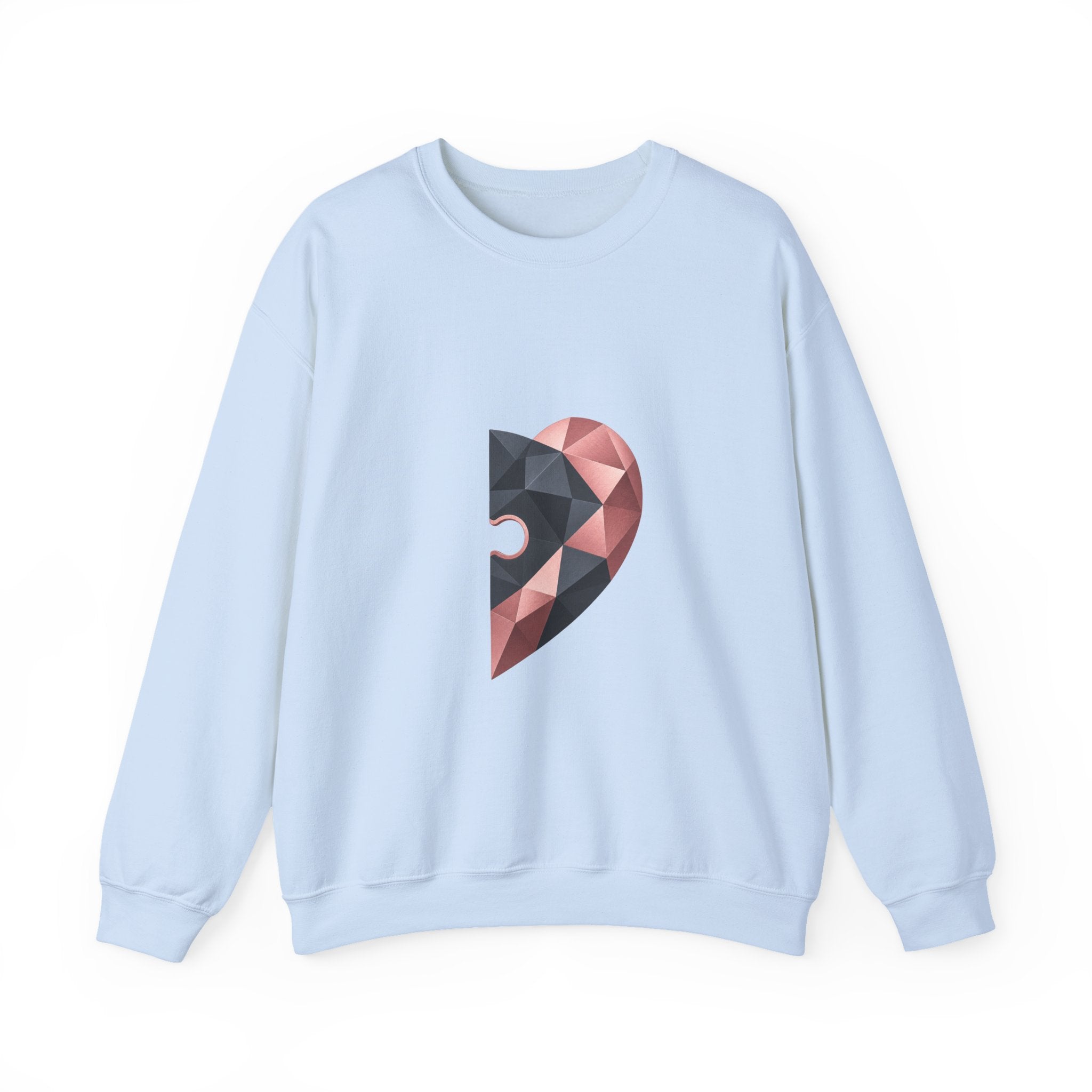 Matching Couple Sweatshirt - Puzzle Pieces Matching Couple Comfort Colors Crew Geometric Art His Hers Love Gift - Design B