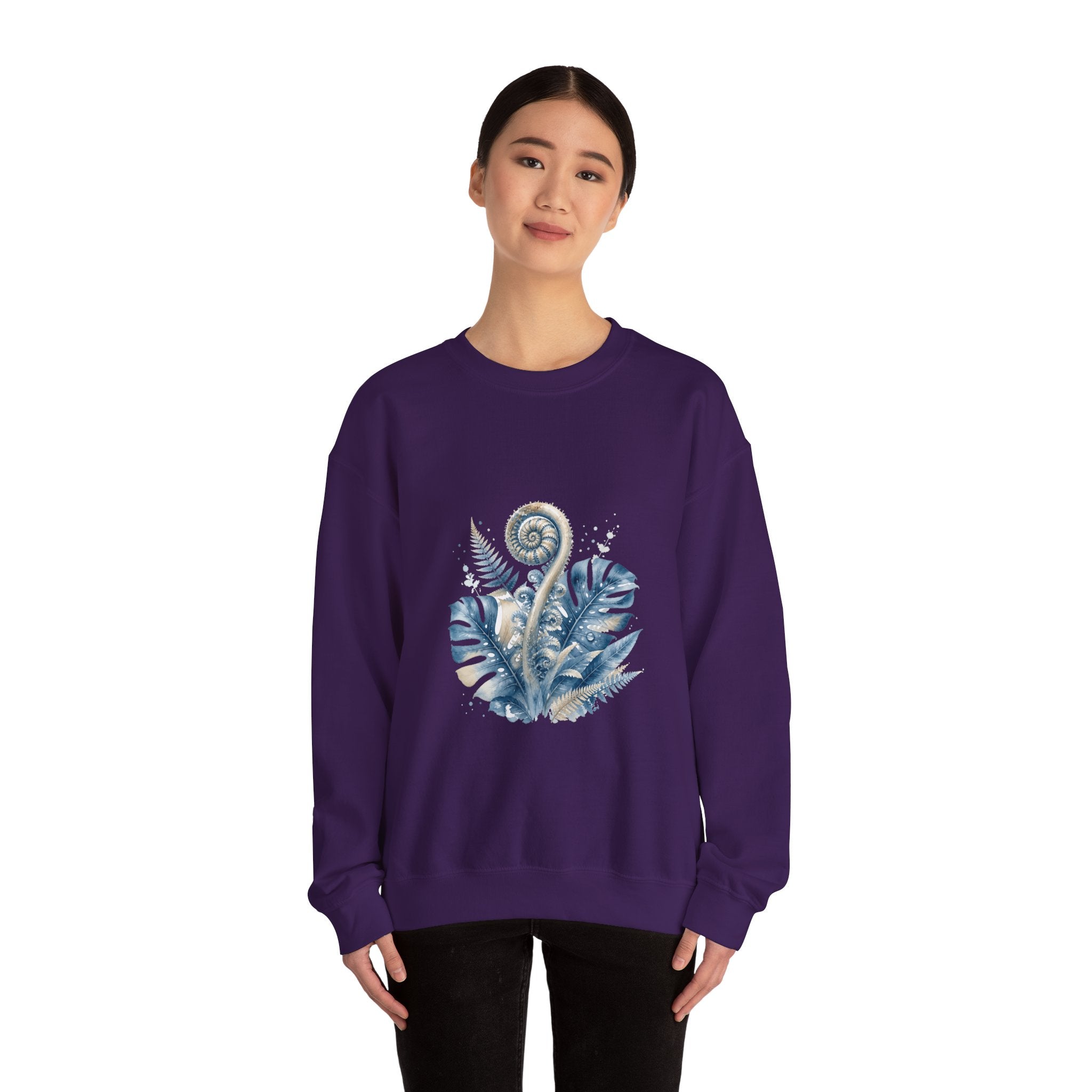 Matching Couple Sweatshirt - Desert & Rainforest Matching Couple Premium Fleece Sweatshirt Watercolor Art His Hers Birthday Gift - Design B