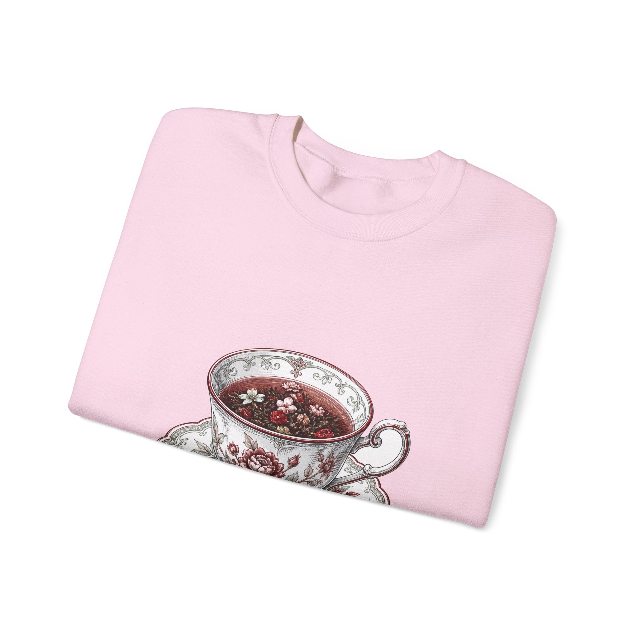 Matching Couple Sweatshirt - Coffee & Tea Matching Couple Premium Fleece Sweatshirt Hand-Drawn Art His Hers Anniversary Gift - Design B
