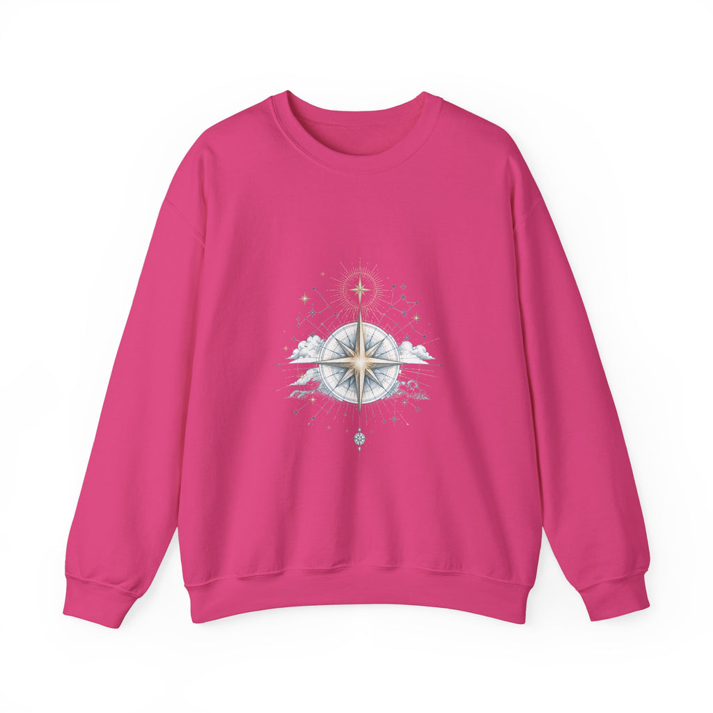 Matching Couple Sweatshirt - Shooting Star & North Star Matching Couple Crewneck Sweatshirt Hand-Drawn Art His Hers Best Friend Gift - Design B