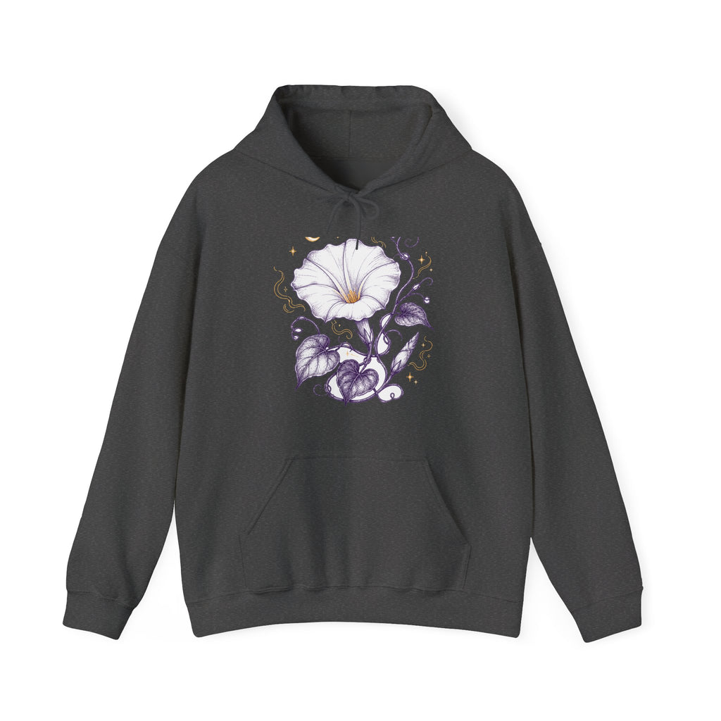 Matching Couple Sweatshirt - Sunflower & Moonflower Matching Couple Hooded Sweatshirt Hand-Drawn Art His Hers Best Friend Gift - Design B
