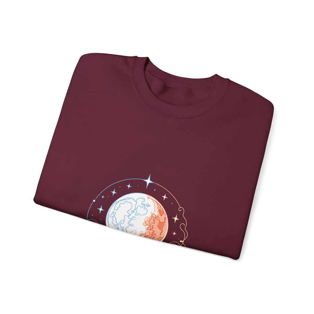 Matching Couple Sweatshirt - Solar & Lunar Eclipse Matching Couple Crewneck Sweatshirt Minimalist Art His Hers Valentine Gift - Design B