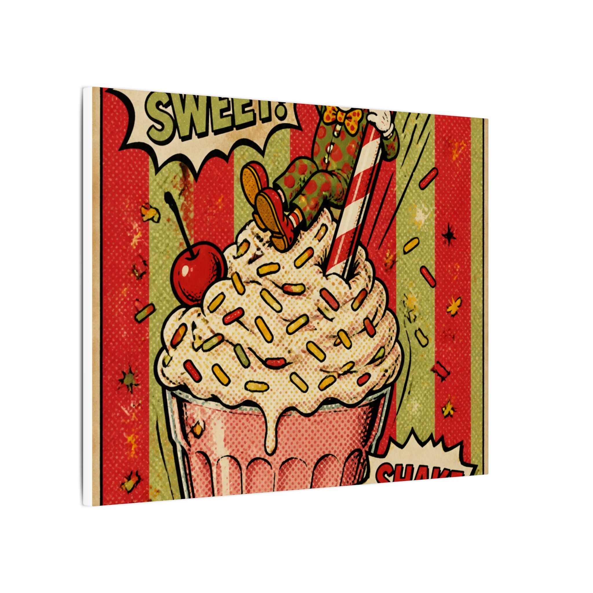 Milkshake Slide Clown Wall Art Canvas 16×20 Pop Art Living Room Decor Maximalist Print