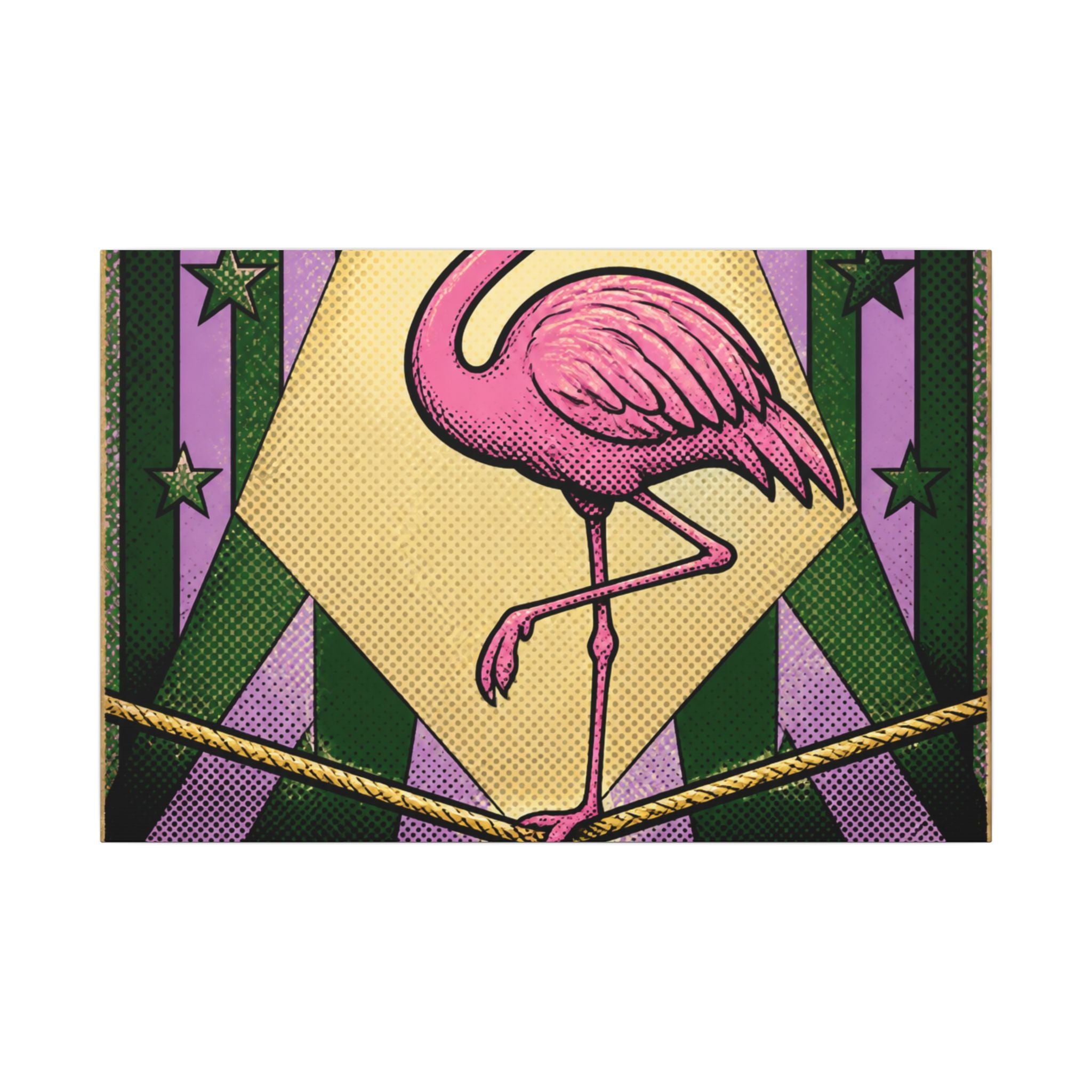Flamingo Tightrope Wall Art Canvas 16×20 Pop Art Living Room Decor Maximalist Print