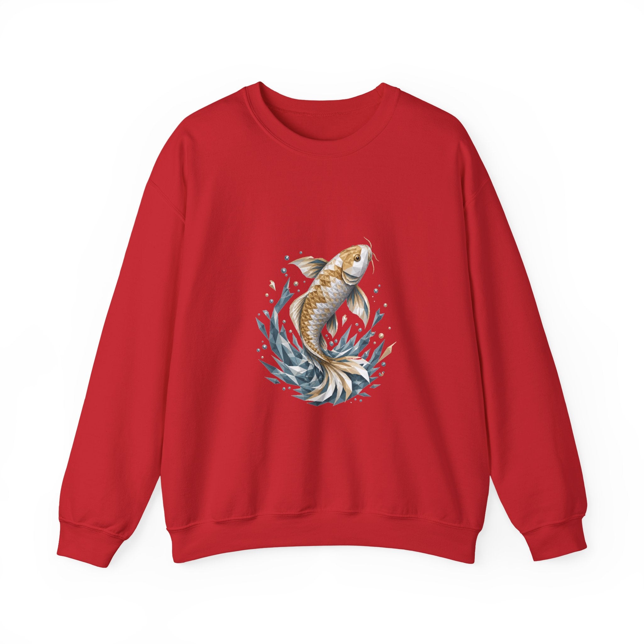 Matching Couple Sweatshirt - Koi Fish Yin Yang Matching Couple Crewneck Sweatshirt Geometric Art His Hers Couple Gift - Design A