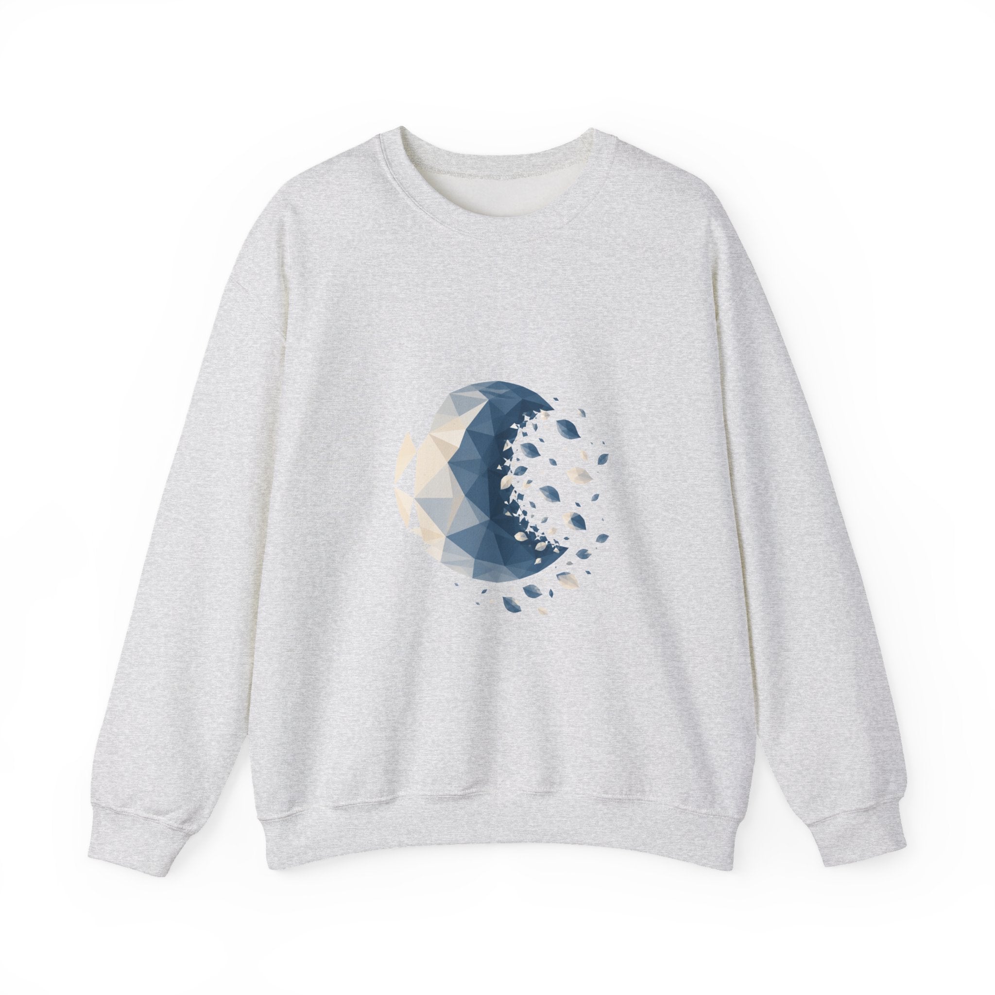 Matching Couple Sweatshirt - Waxing & Waning Moon Matching Couple Comfort Colors Crew Geometric Art His Hers Love Gift - Design B