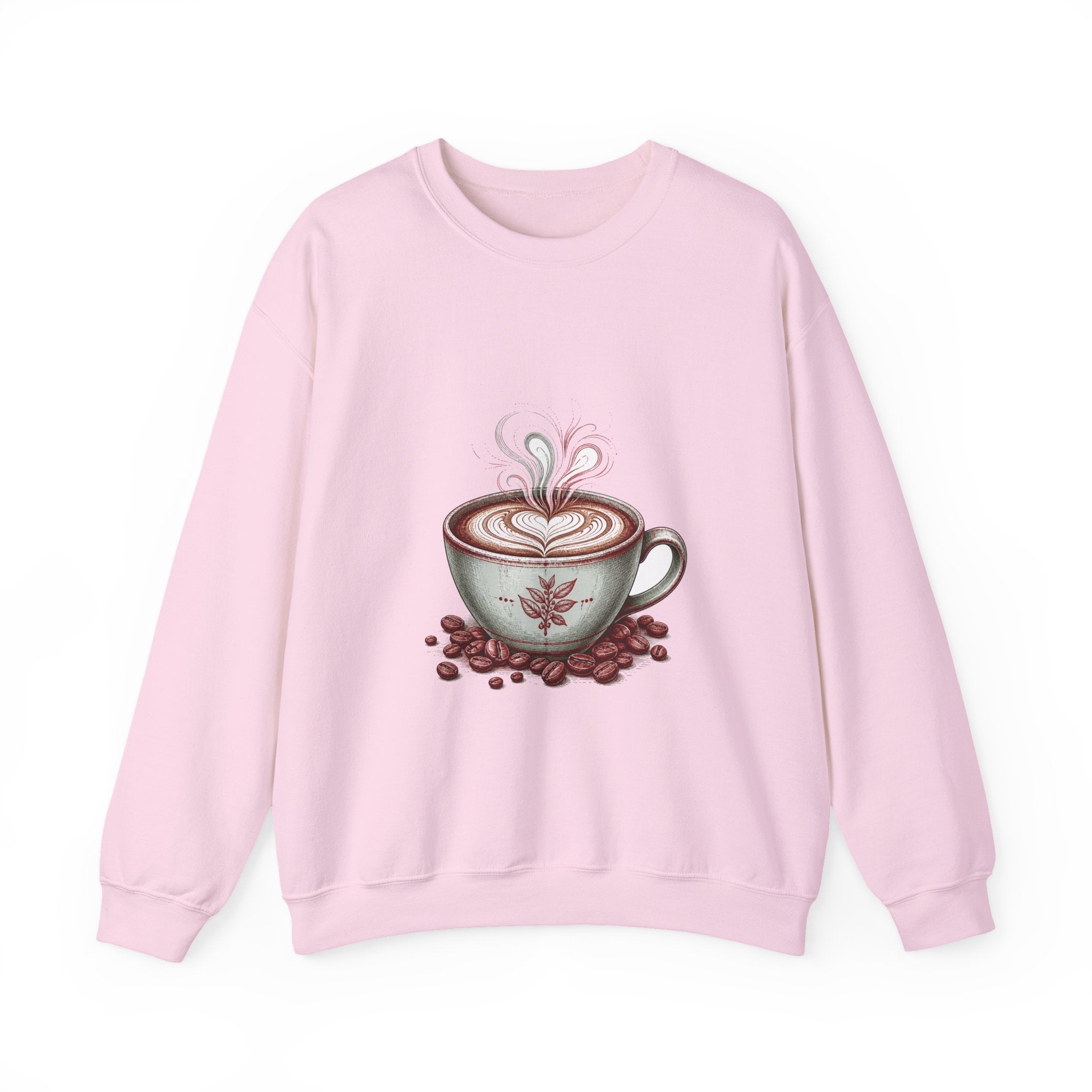 Matching Couple Sweatshirt - Coffee & Tea Matching Couple Premium Fleece Sweatshirt Hand-Drawn Art His Hers Anniversary Gift - Design A
