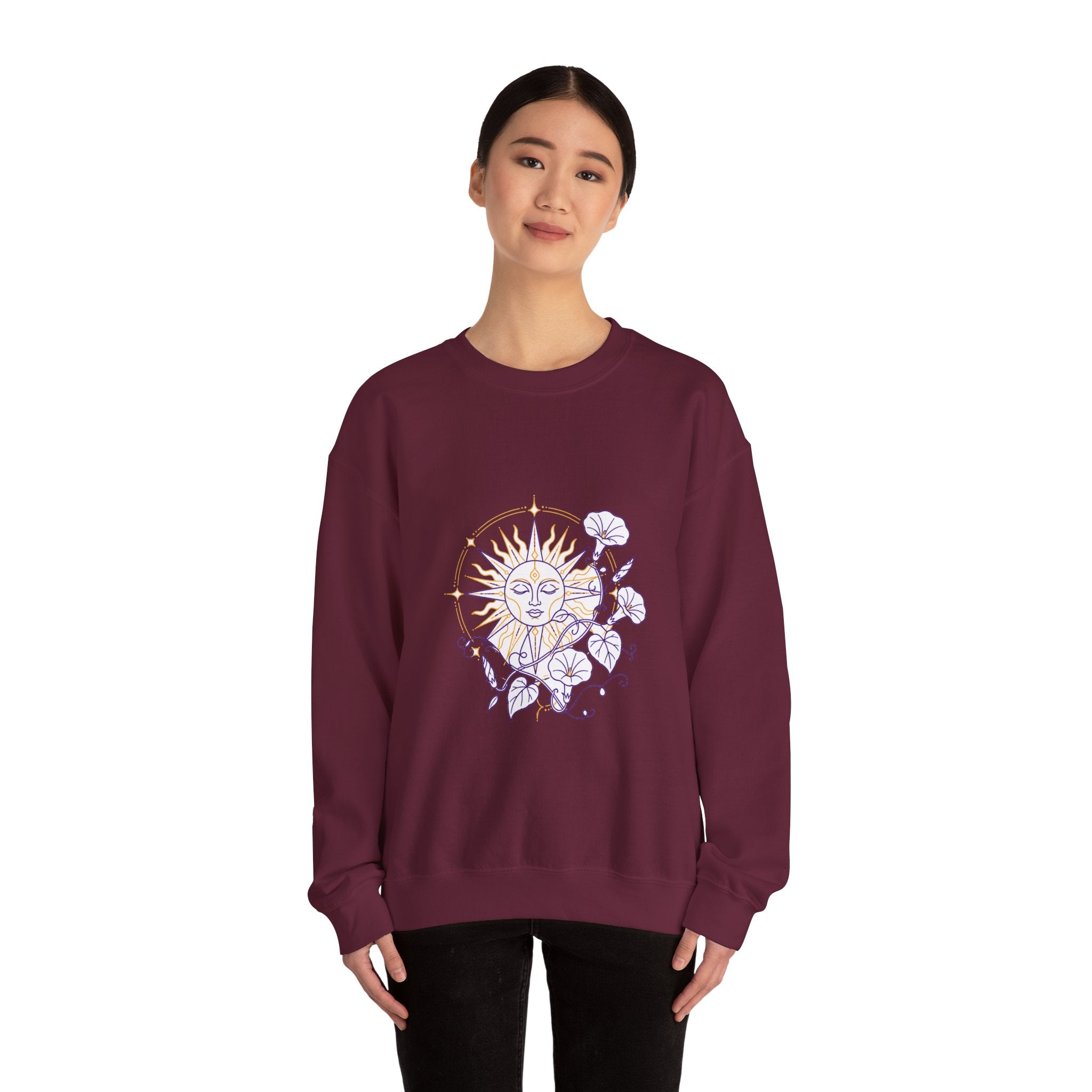 Matching Couple Sweatshirt - Sun & Moon Matching Couple Comfort Colors Crew Minimalist Art His Hers Christmas Gift - Design B