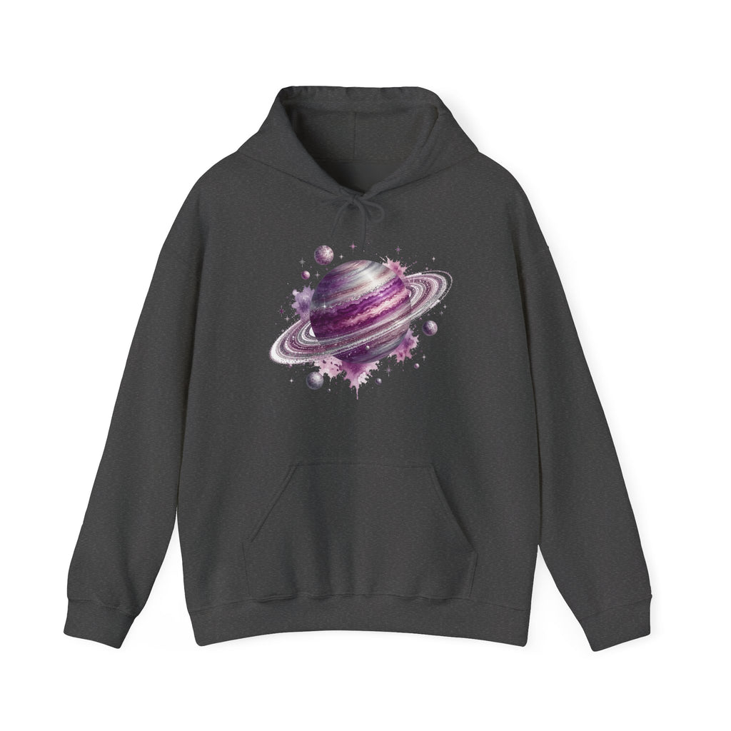 Matching Couple Sweatshirt - Astronaut & Planet Matching Couple Hooded Sweatshirt Watercolor Art His Hers Engagement Gift - Design B