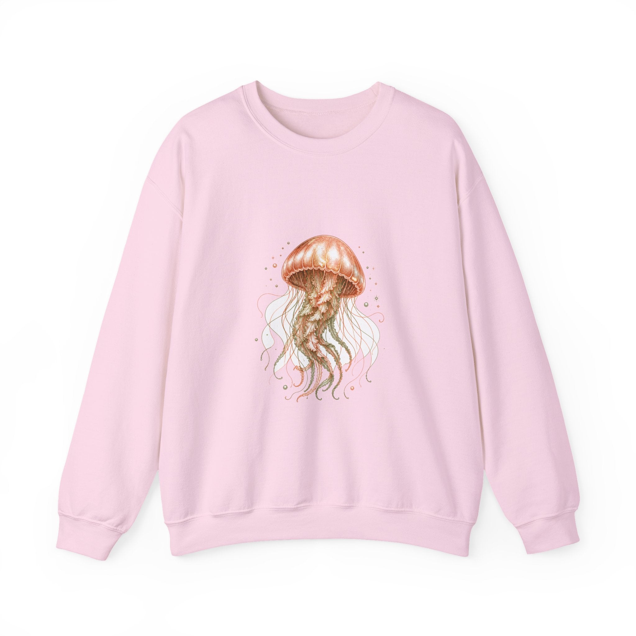 Matching Couple Sweatshirt - Octopus & Jellyfish Matching Couple Comfort Colors Crew Hand-Drawn Art His Hers Anniversary Gift - Design B