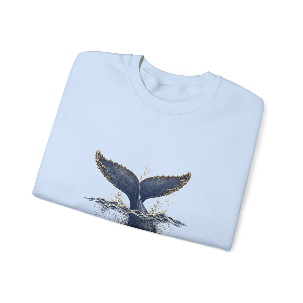 Matching Couple Sweatshirt - Eagle & Whale Matching Couple Crewneck Sweatshirt Vintage Art His Hers Wedding Gift - Design B
