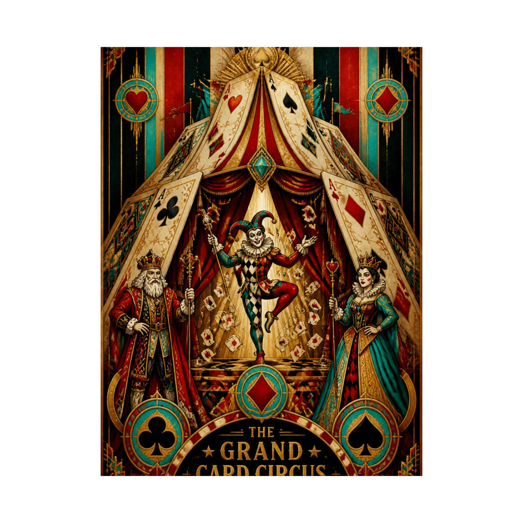 Playing Cards Tent Wall Art Poster 18×24 Art Deco Entryway Decor Maximalist Print