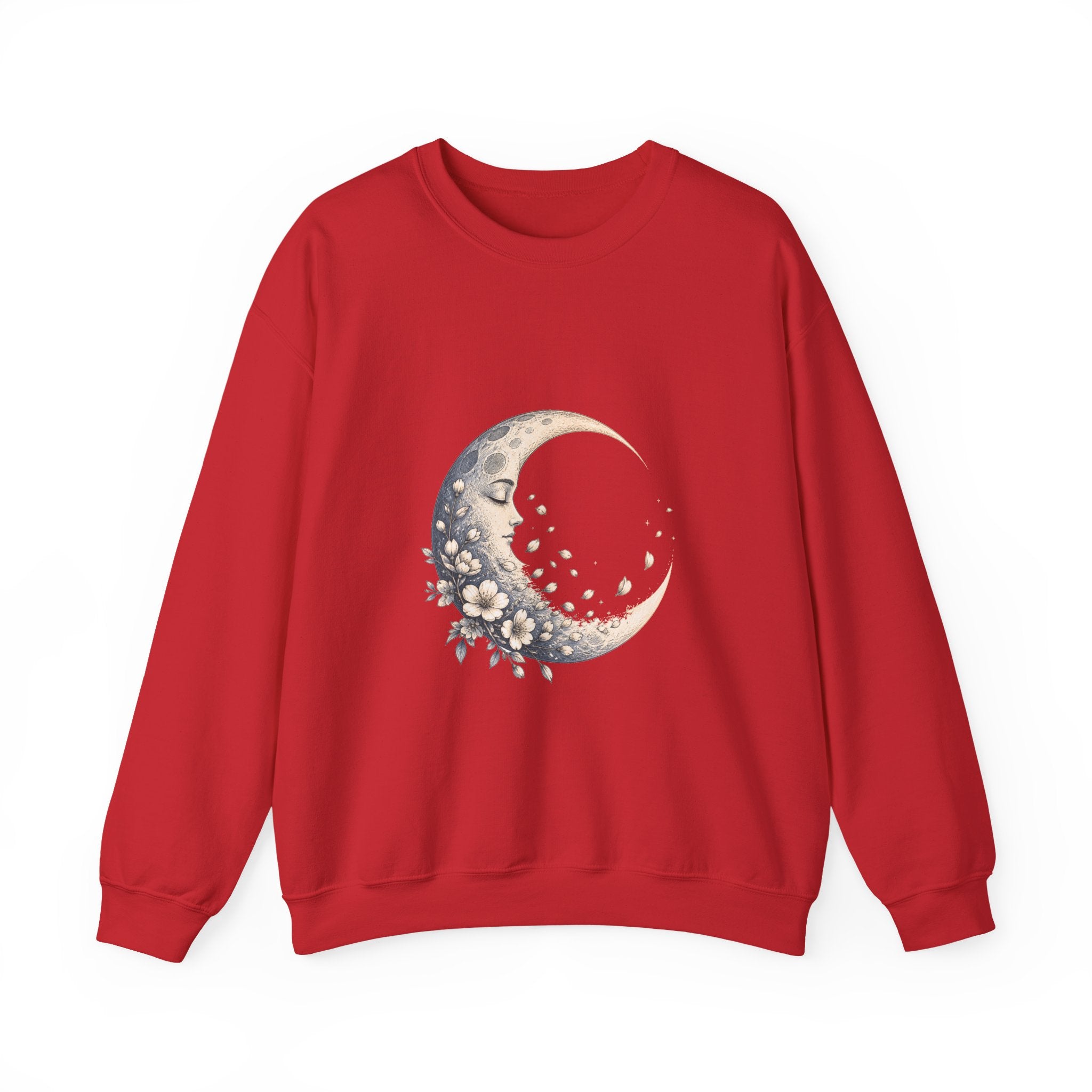 Matching Couple Sweatshirt - Waxing & Waning Moon Matching Couple Premium Fleece Sweatshirt Hand-Drawn Art His Hers Anniversary Gift - Design B