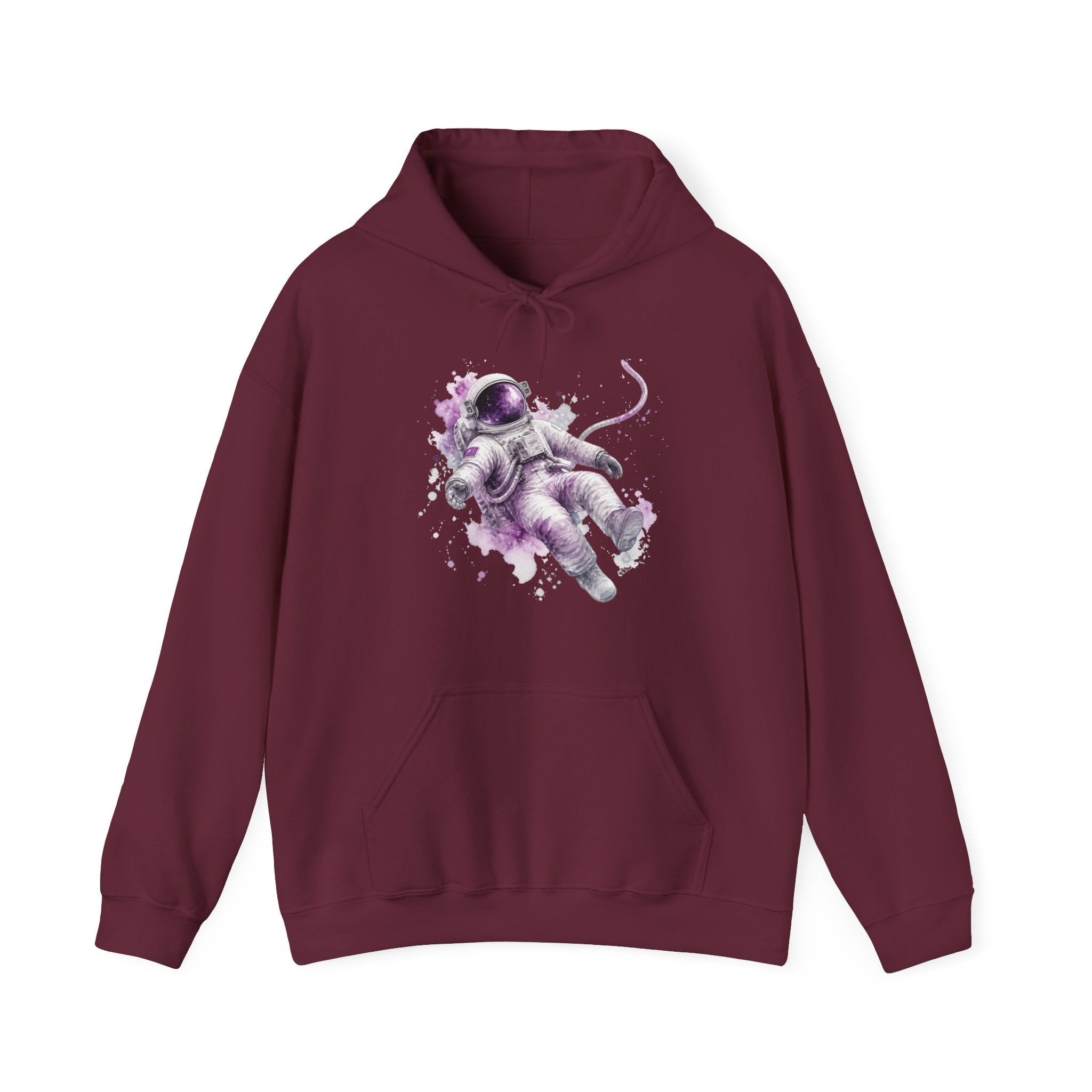 Matching Couple Sweatshirt - Astronaut & Planet Matching Couple Hooded Sweatshirt Watercolor Art His Hers Engagement Gift - Design A