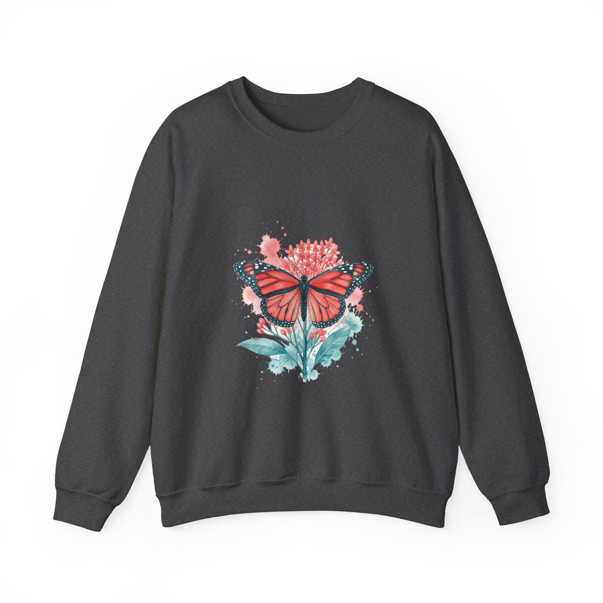 Matching Couple Sweatshirt - Butterfly & Moth Matching Couple Crewneck Sweatshirt Watercolor Art His Hers Engagement Gift - Design A
