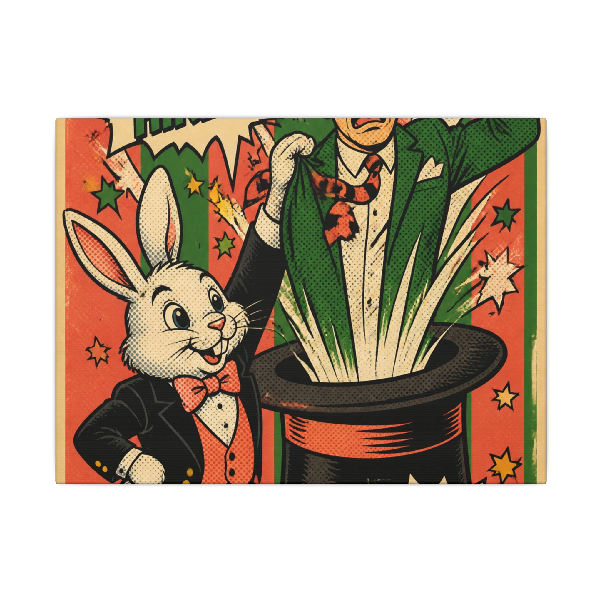 Magic Hat Rabbit Wall Art Canvas 16×20 Pop Art Living Room Decor Maximalist Print
