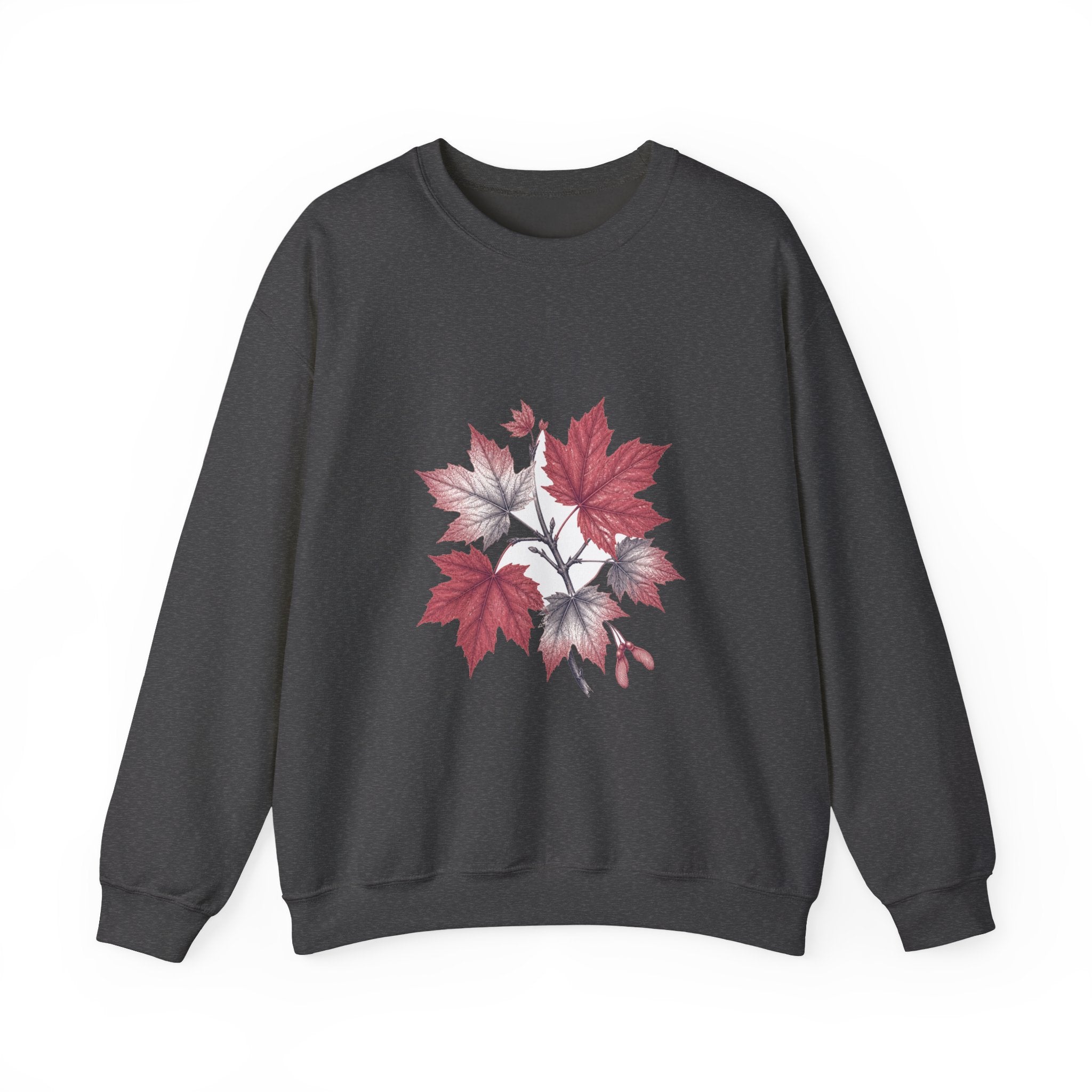 Matching Couple Sweatshirt - Cherry Blossom & Maple Leaf Matching Couple Crewneck Sweatshirt Vintage Art His Hers Wedding Gift - Design B