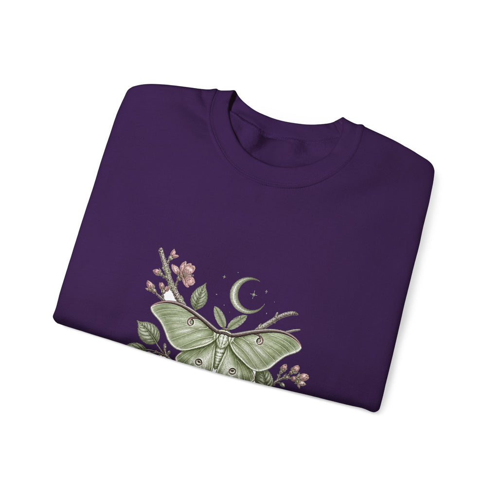 Matching Couple Sweatshirt - Butterfly & Moth Matching Couple Crewneck Sweatshirt Vintage Art His Hers Wedding Gift - Design B