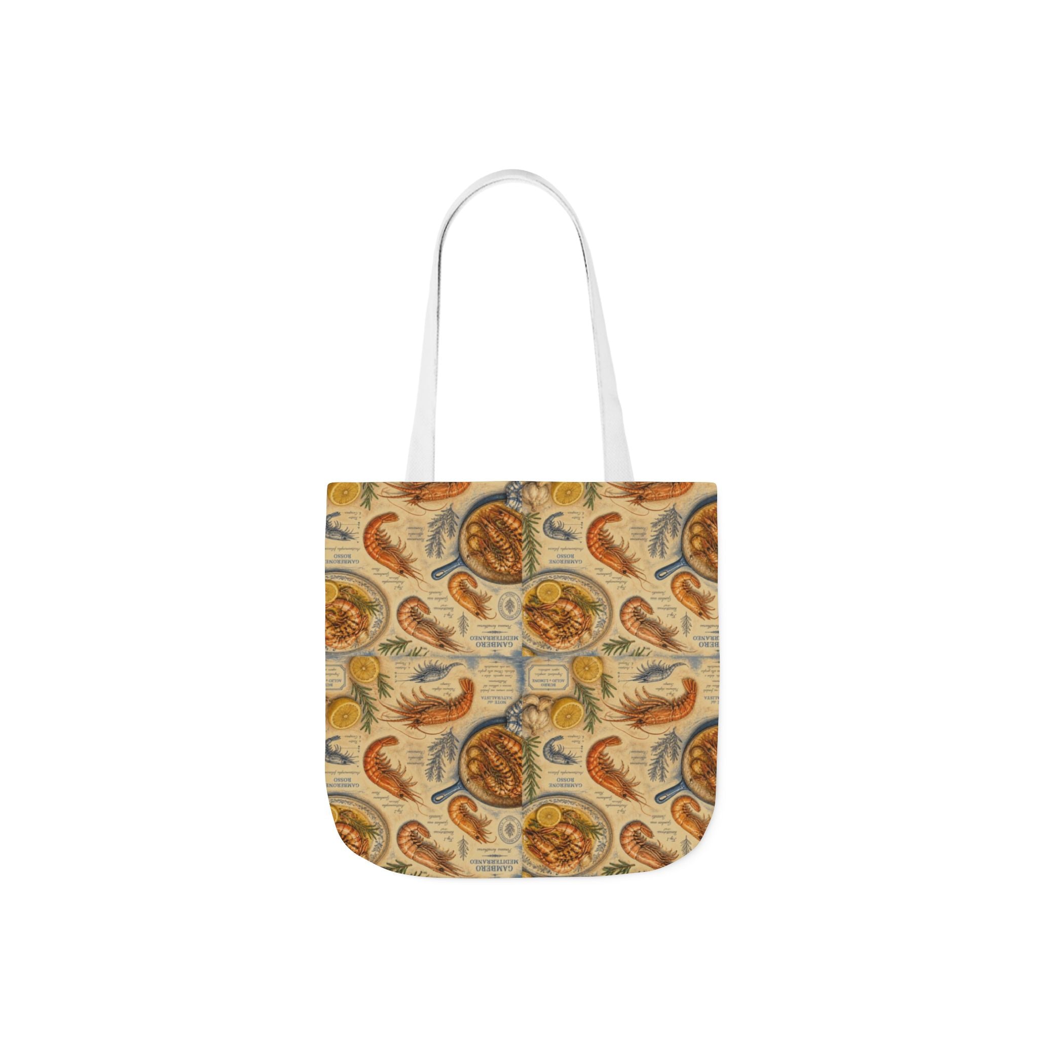 Mediterranean Shrimp Canvas Tote Bag Mediterranean Kitchen Botanical Design Italian Cottagecore Gift