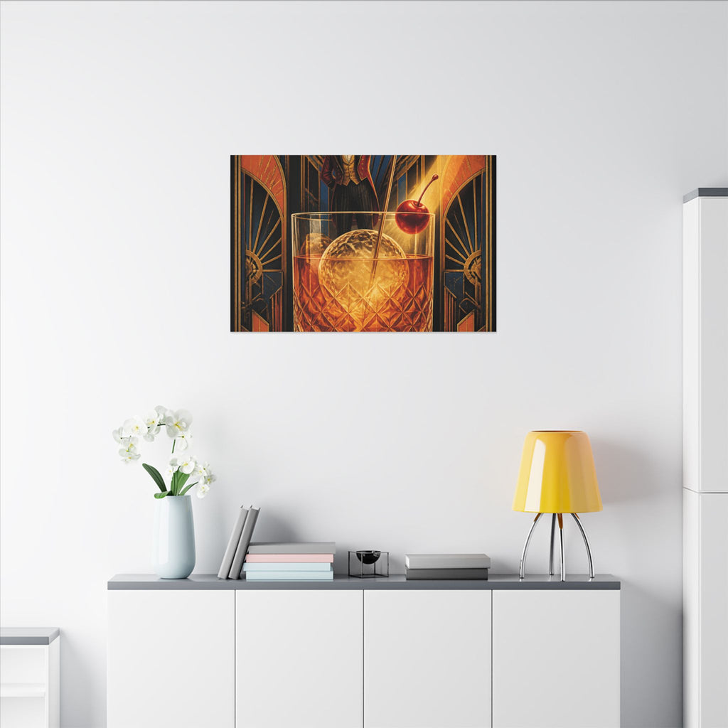 Old Fashioned Ringmaster Wall Art Canvas 24×36 Art Deco Bar Area Decor Maximalist Print