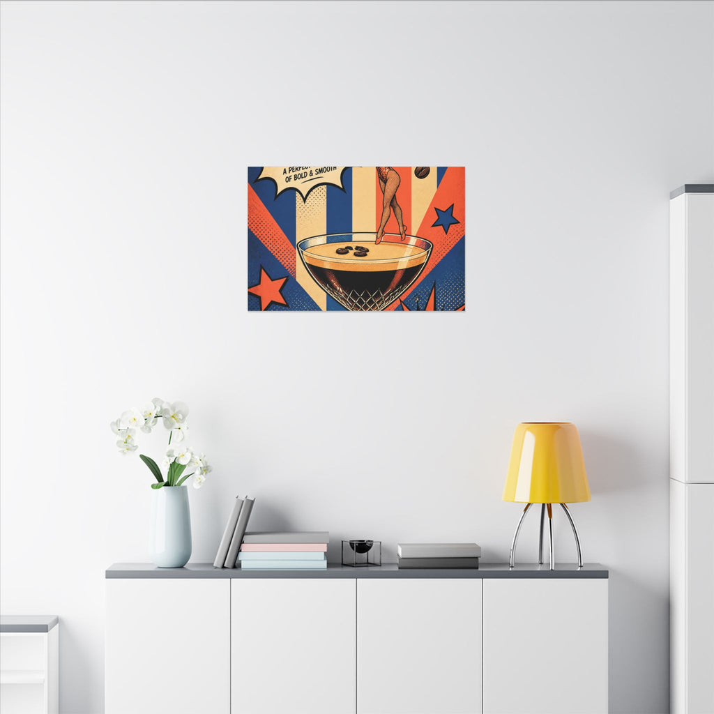 Espresso Martini Acrobat Wall Art Canvas 24×36 Pop Art Restaurant Decor Maximalist Print