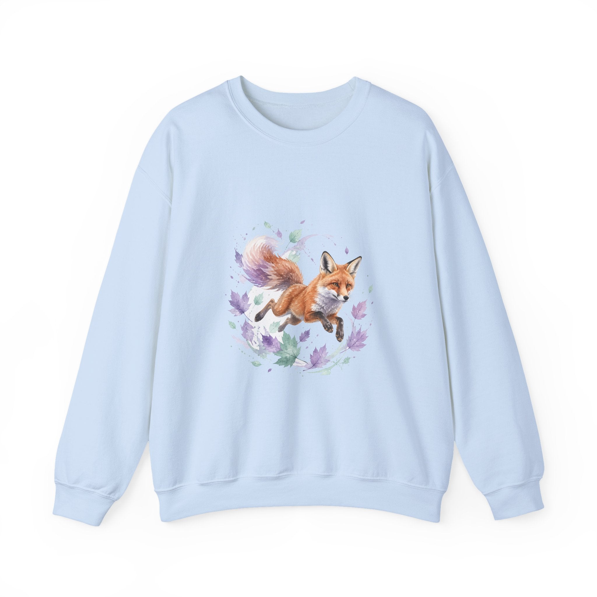Matching Couple Sweatshirt - Fox & Rabbit Matching Couple Crewneck Sweatshirt Watercolor Art His Hers Engagement Gift - Design A