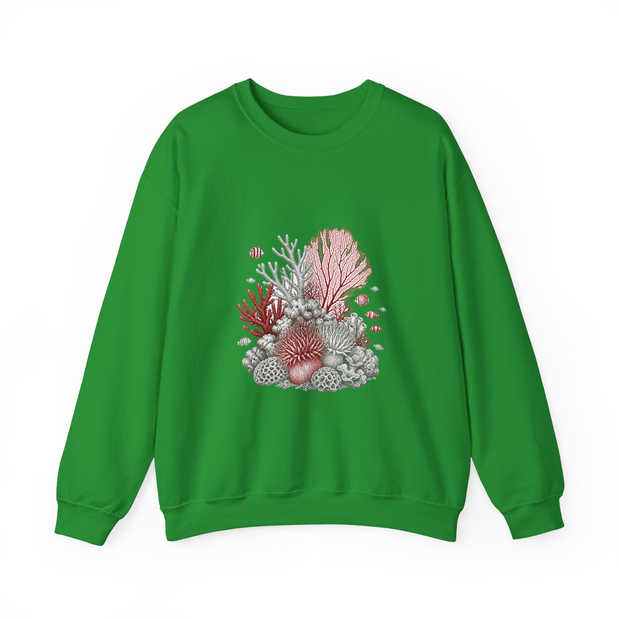 Matching Couple Sweatshirt - Coral Reef & Deep Sea Matching Couple Comfort Colors Crew Hand-Drawn Art His Hers Anniversary Gift - Design A