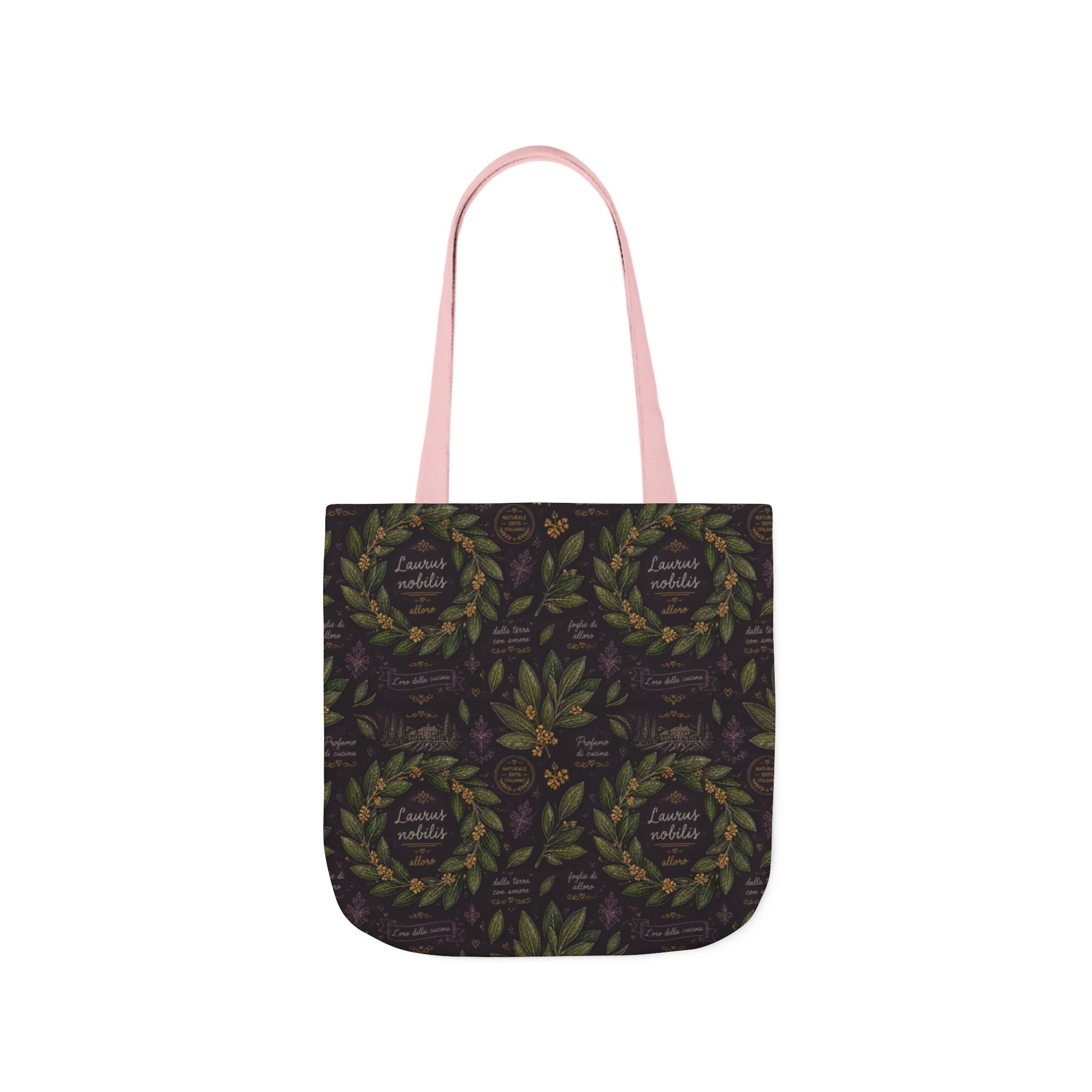 Bay Laurel Wreath Canvas Tote Bag Mediterranean Kitchen Chalk Art Design Italian Cottagecore Gift
