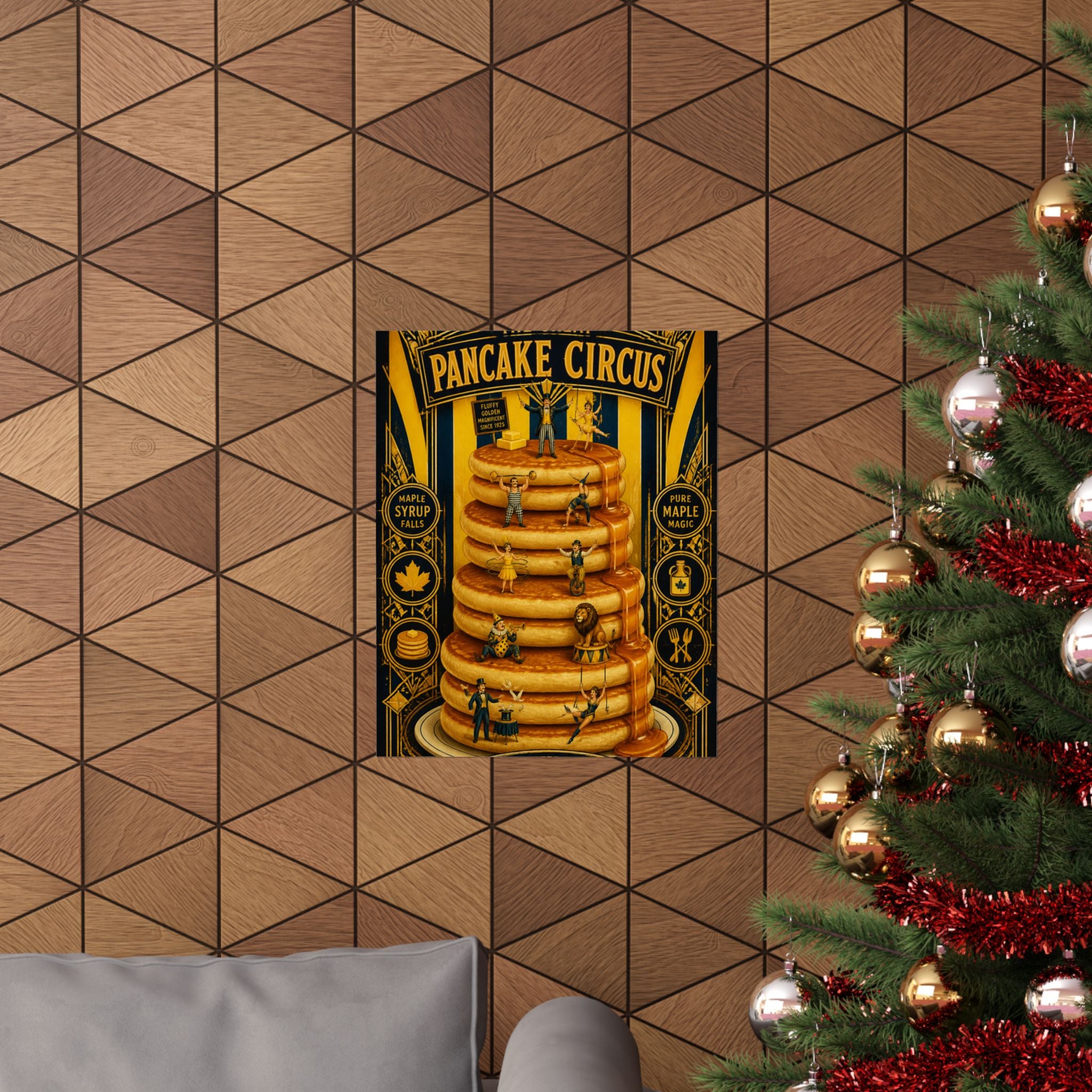 Pancake Stack Platform Wall Art Poster 24×36 Art Deco Bar Area Decor Maximalist Print