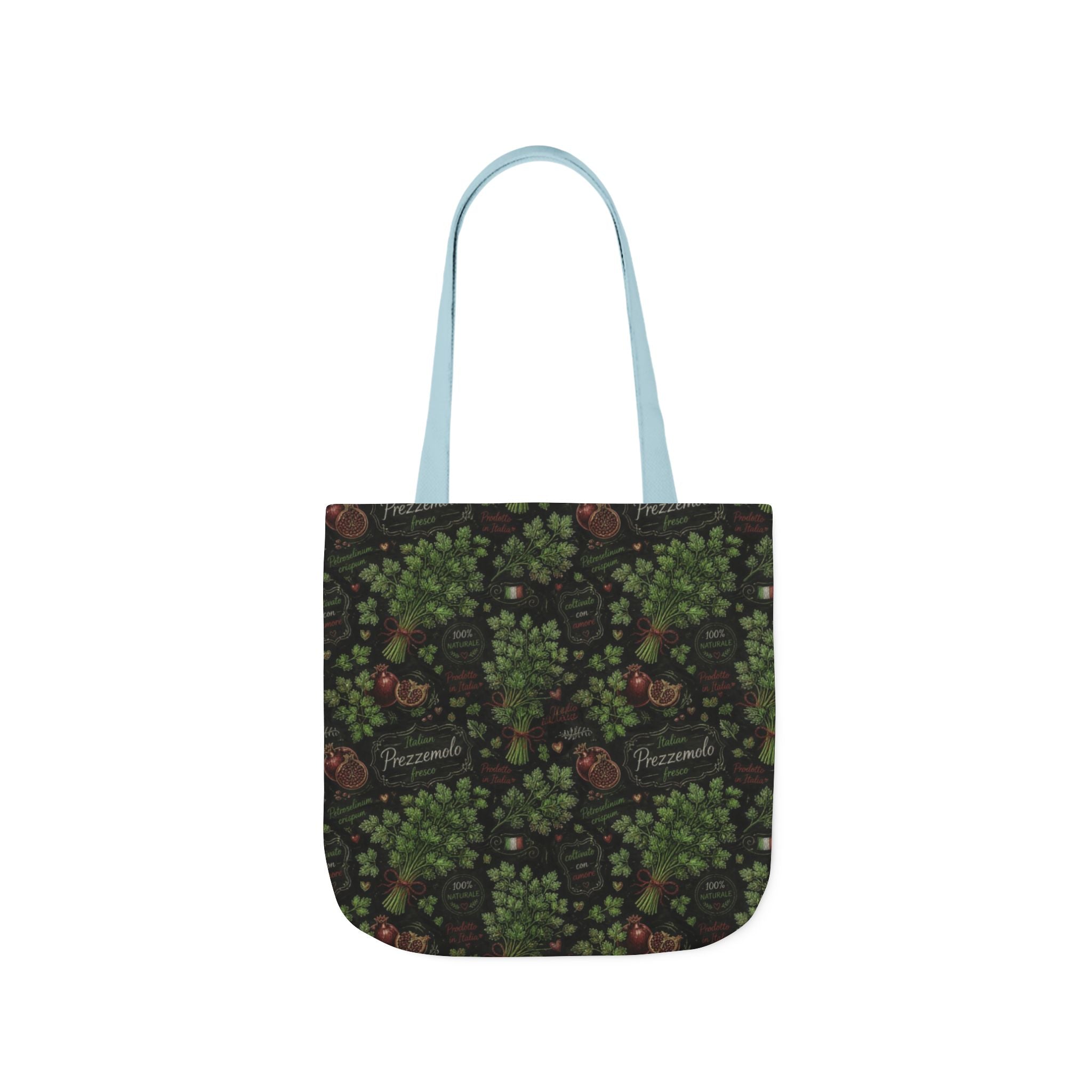 Fresh Parsley Canvas Tote Bag Mediterranean Kitchen Chalk Art Design Italian Cottagecore Gift