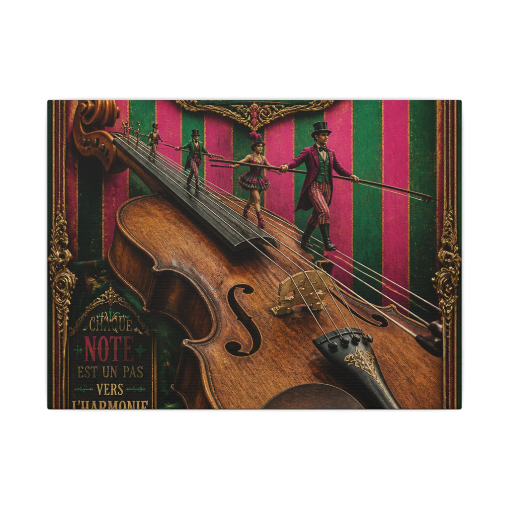 Violin Tightrope Bridge Wall Art Canvas 16×20 Baroque Home Office Decor Maximalist Print