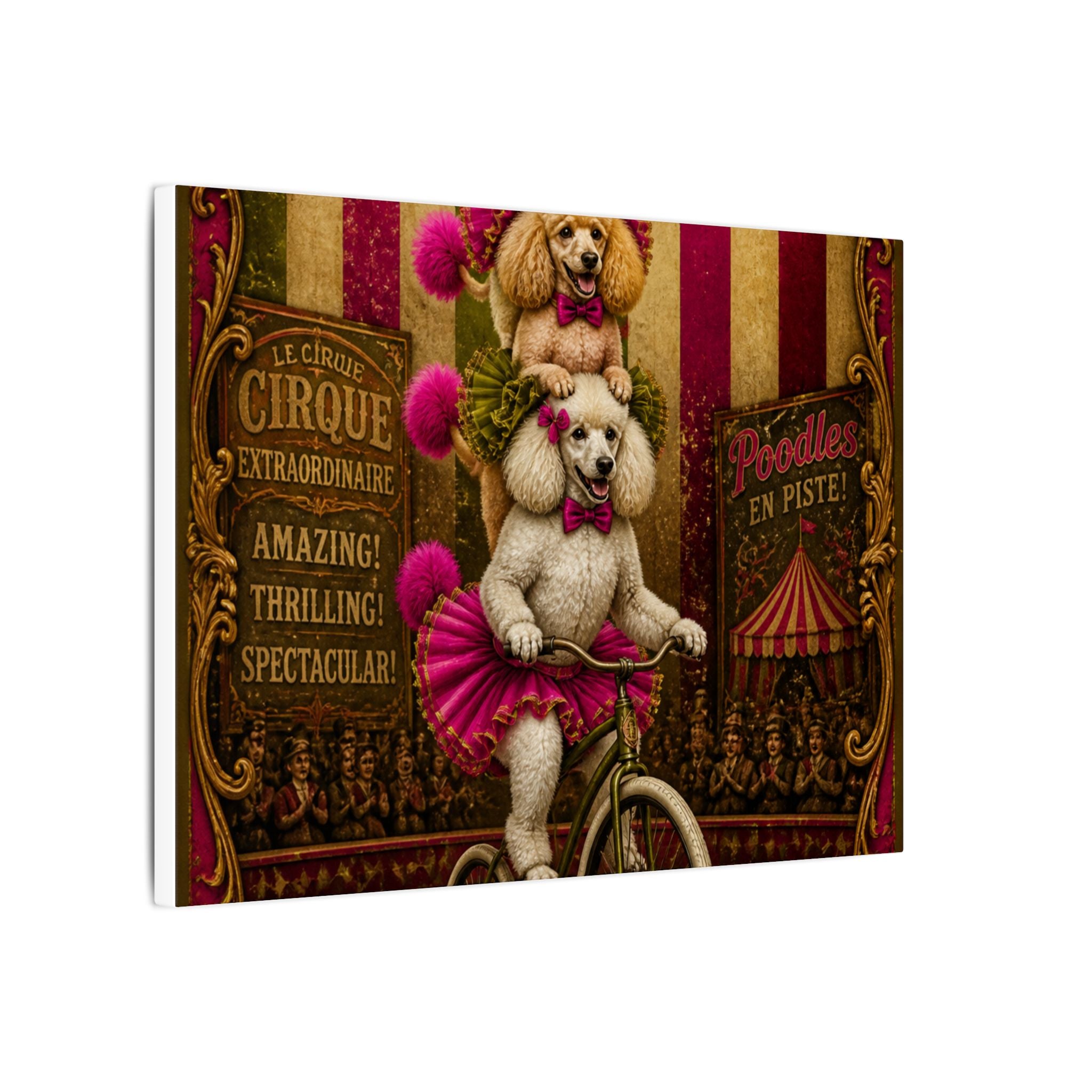 Poodle Stack Bicycle Wall Art Canvas 24×36 Baroque Studio Decor Maximalist Print