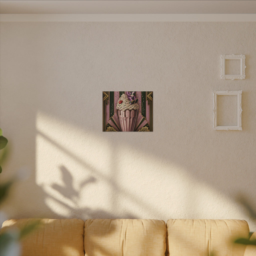 Milkshake Slide Clown Wall Art Canvas 16×20 Art Deco Entryway Decor Maximalist Print