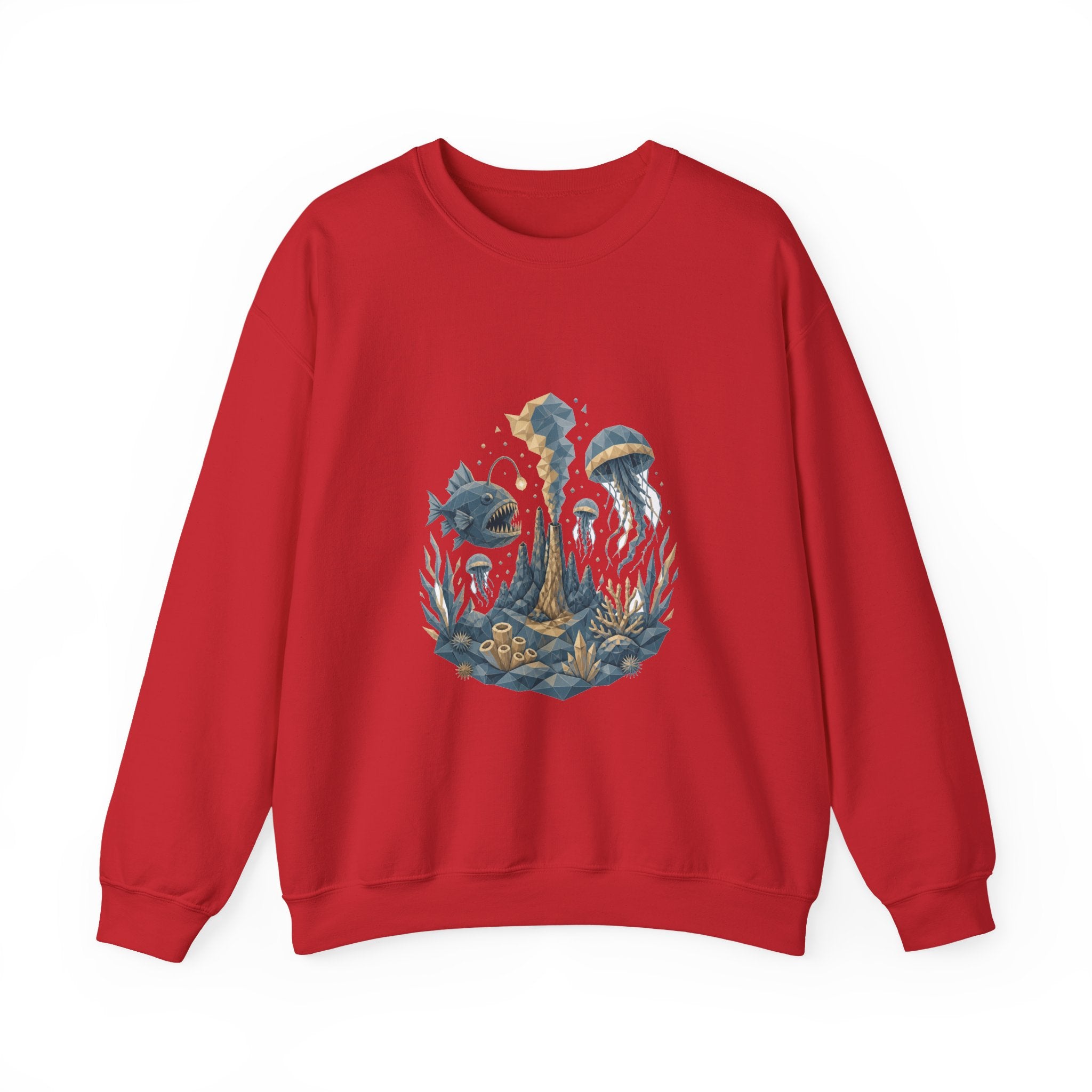 Matching Couple Sweatshirt - Coral Reef & Deep Sea Matching Couple Comfort Colors Crew Geometric Art His Hers Love Gift - Design B