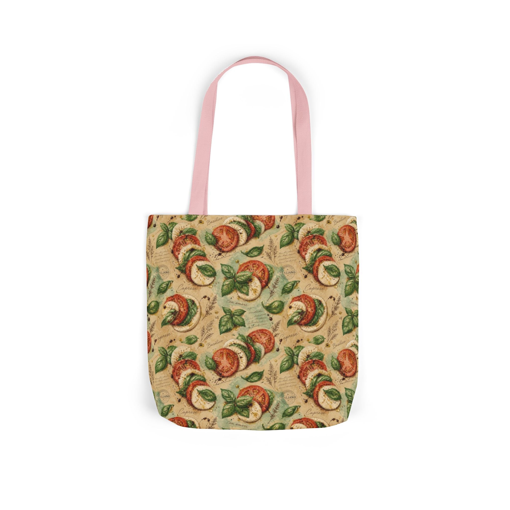 Caprese Arrangement Canvas Tote Bag Mediterranean Kitchen Watercolor Design Italian Cottagecore Gift