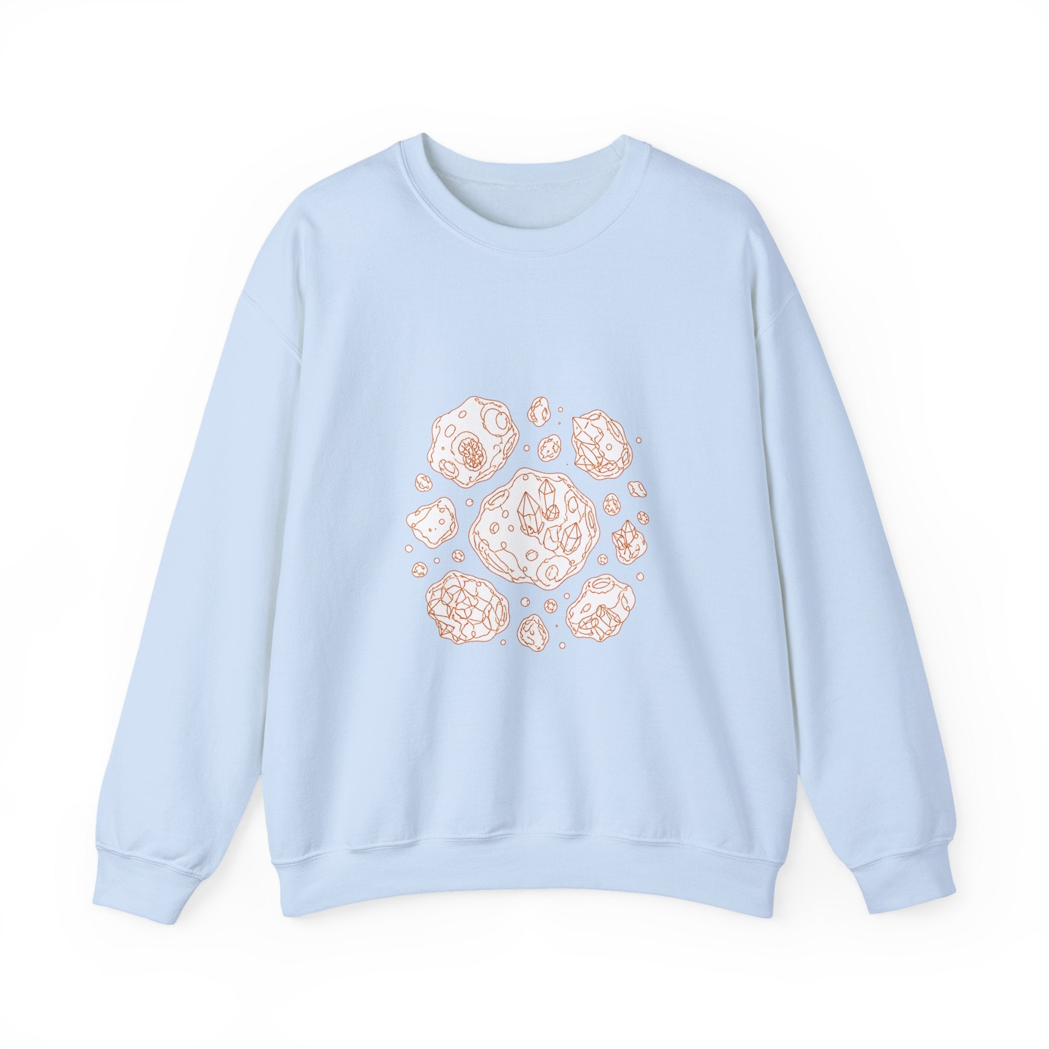Matching Couple Sweatshirt - Comet & Asteroid Matching Couple Crewneck Sweatshirt Minimalist Art His Hers Valentine Gift - Design B