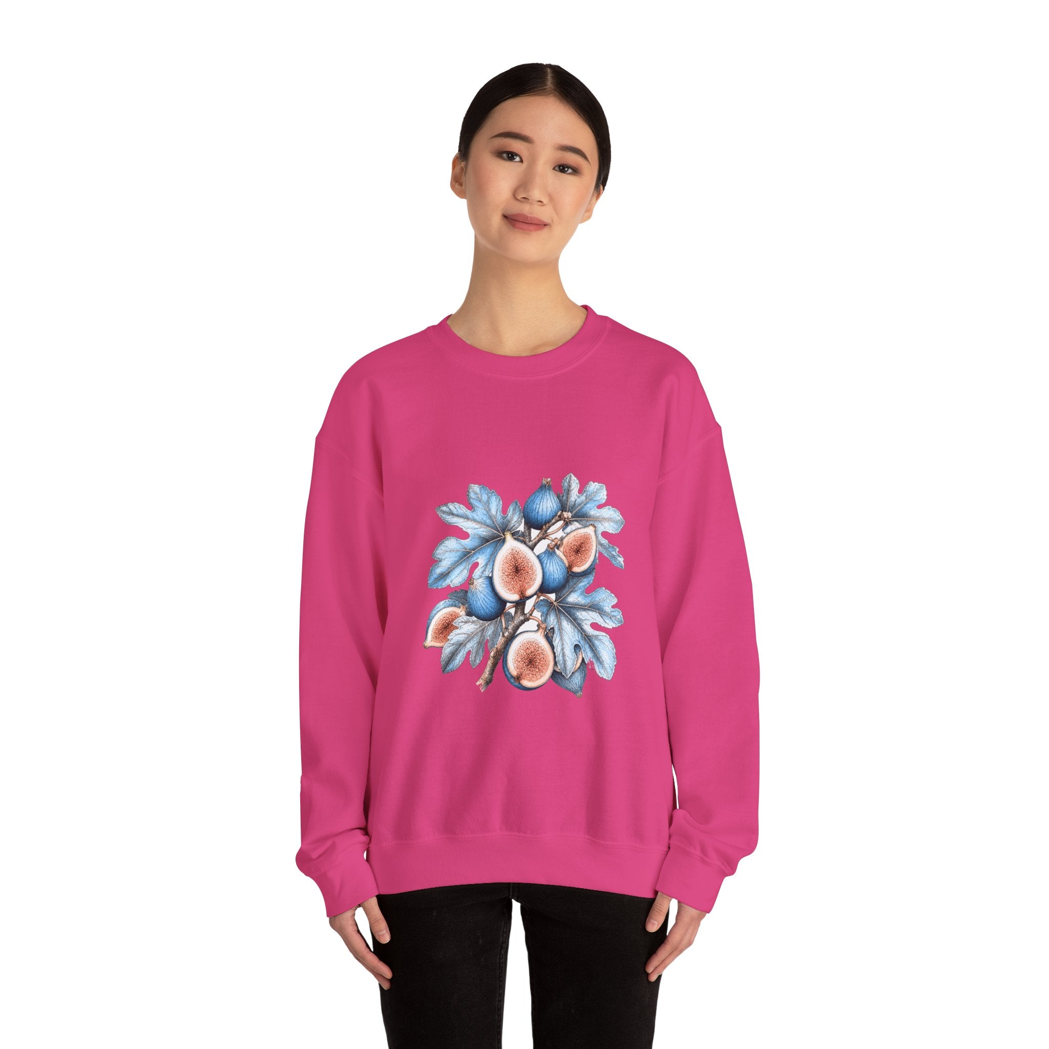 Matching Couple Sweatshirt - Olive Branch & Fig Matching Couple Comfort Colors Crew Hand-Drawn Art His Hers Anniversary Gift - Design B