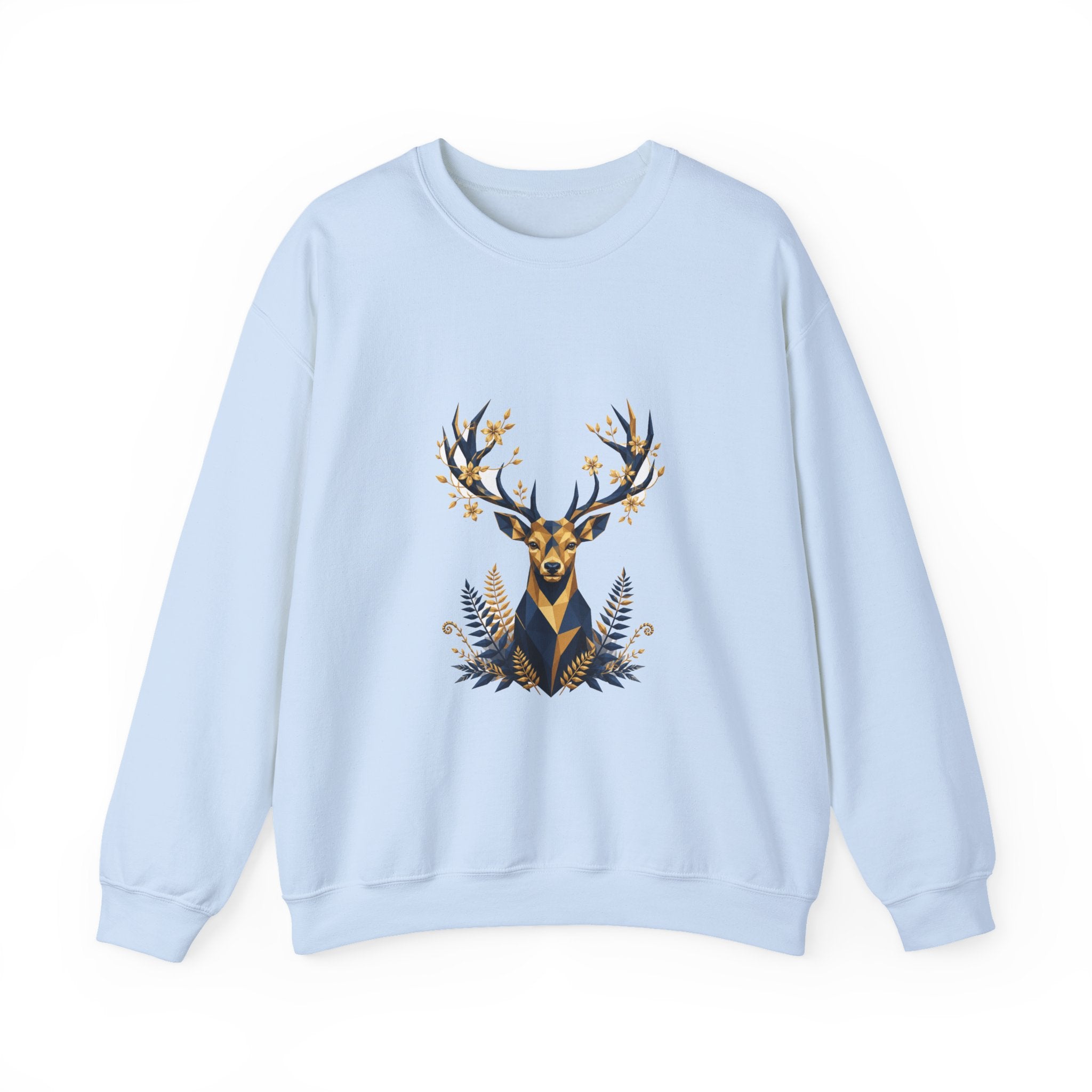 Matching Couple Sweatshirt - Bear & Deer Matching Couple Comfort Colors Crew Geometric Art His Hers Love Gift - Design B