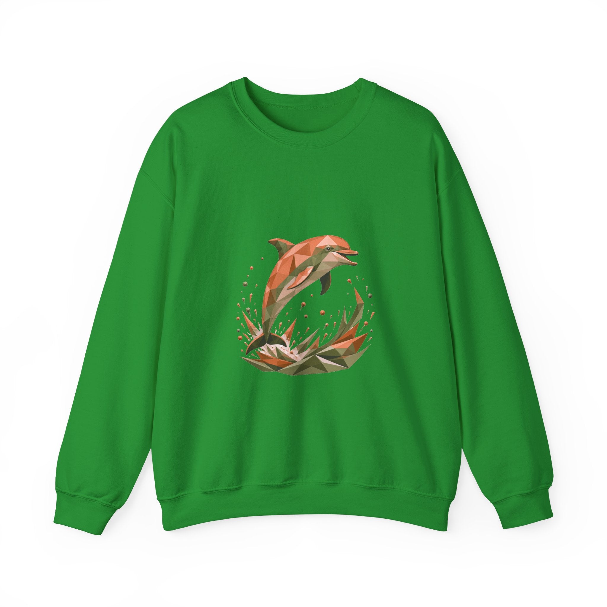 Matching Couple Sweatshirt - Shark & Dolphin Matching Couple Crewneck Sweatshirt Geometric Art His Hers Couple Gift - Design B