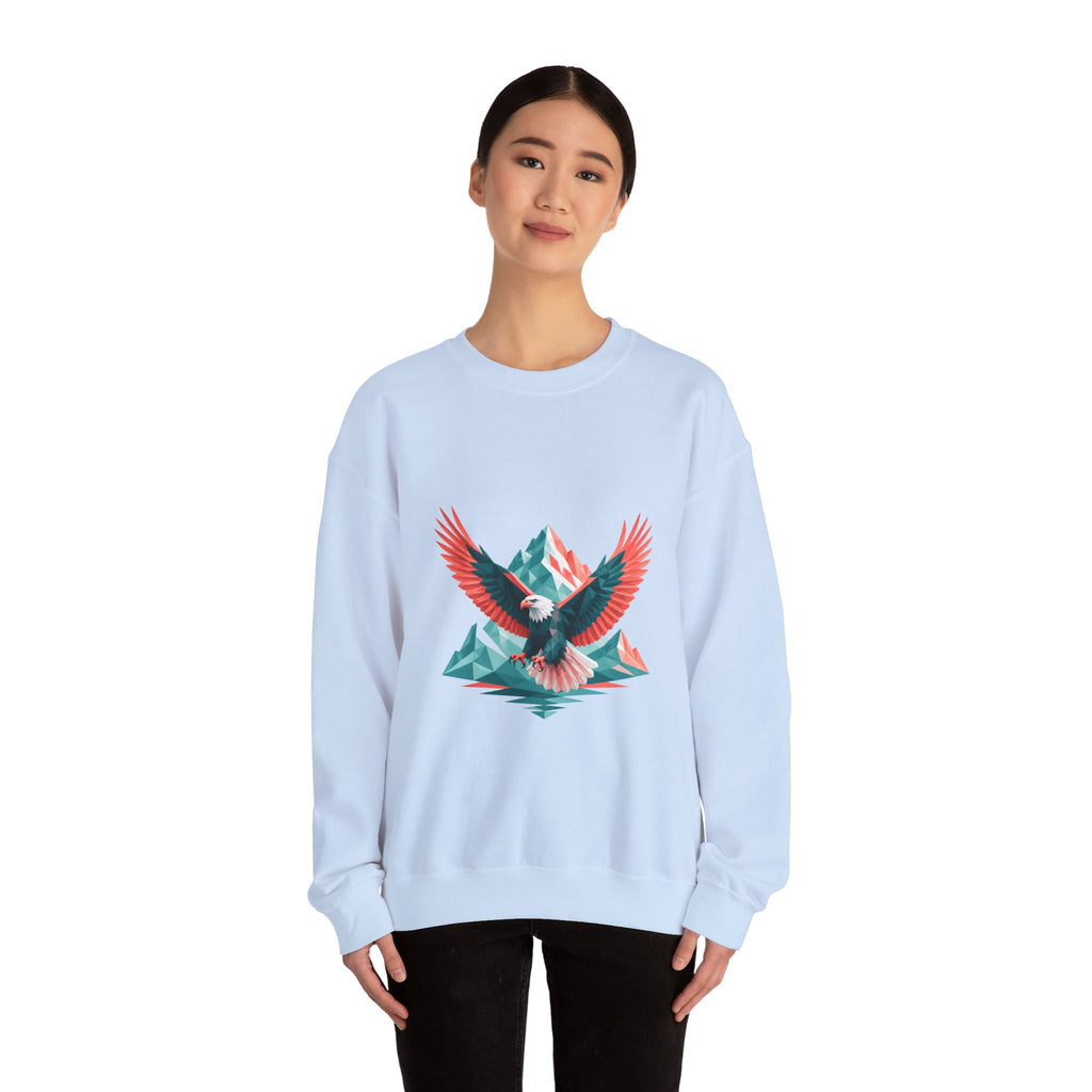 Matching Couple Sweatshirt - Eagle & Whale Matching Couple Comfort Colors Crew Geometric Art His Hers Love Gift - Design A