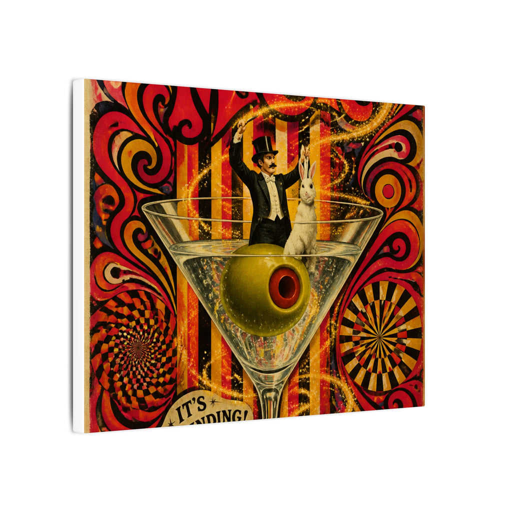 Martini Magician Wall Art Canvas 16×20 Psychedelic Cafe Decor Maximalist Print