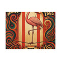 Flamingo Tightrope Wall Art Canvas 24×36 Psychedelic Dining Room Decor Maximalist Print
