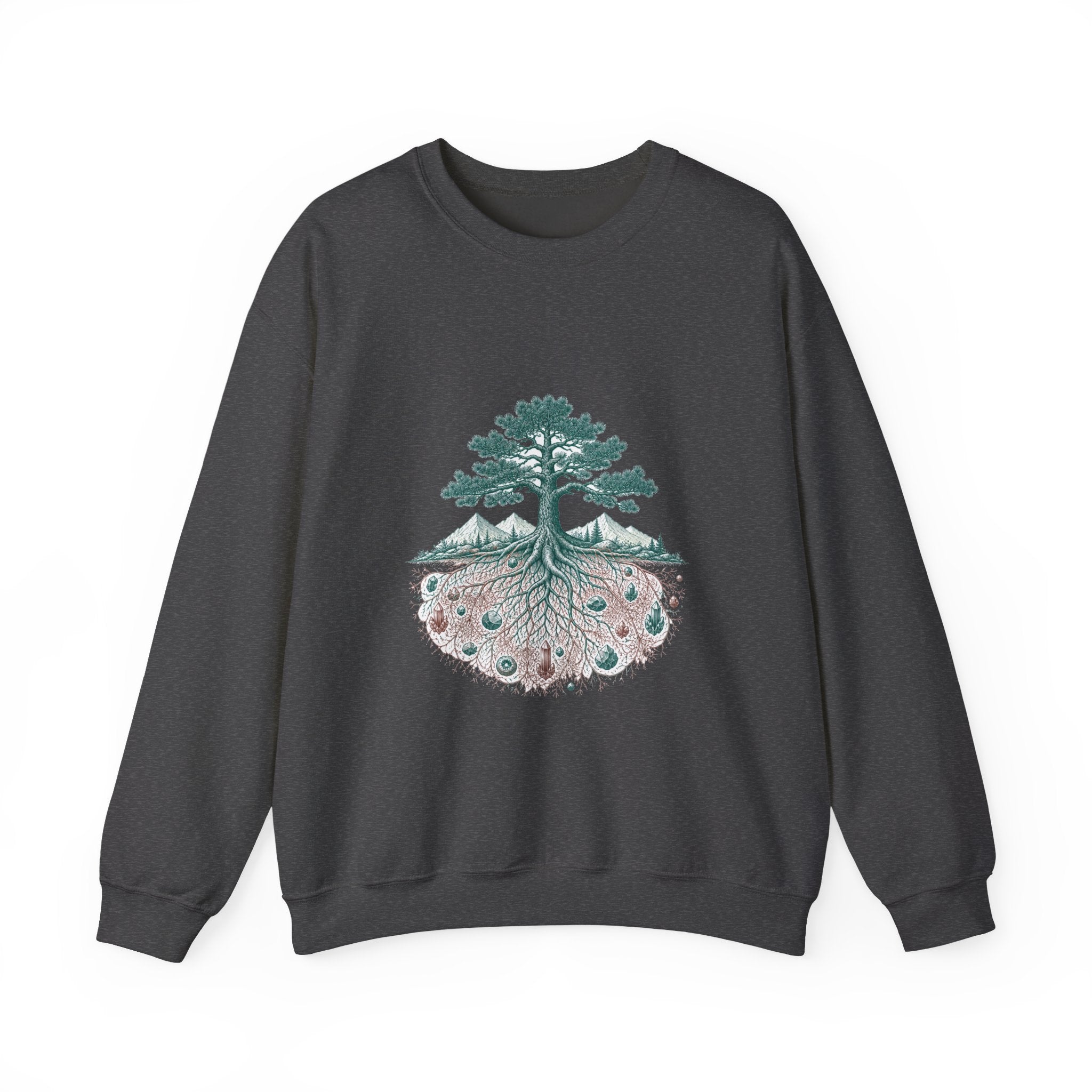 Matching Couple Sweatshirt - Ancient Oak & Deep Roots Matching Couple Premium Fleece Sweatshirt Vintage Art His Hers Honeymoon Gift - Design B