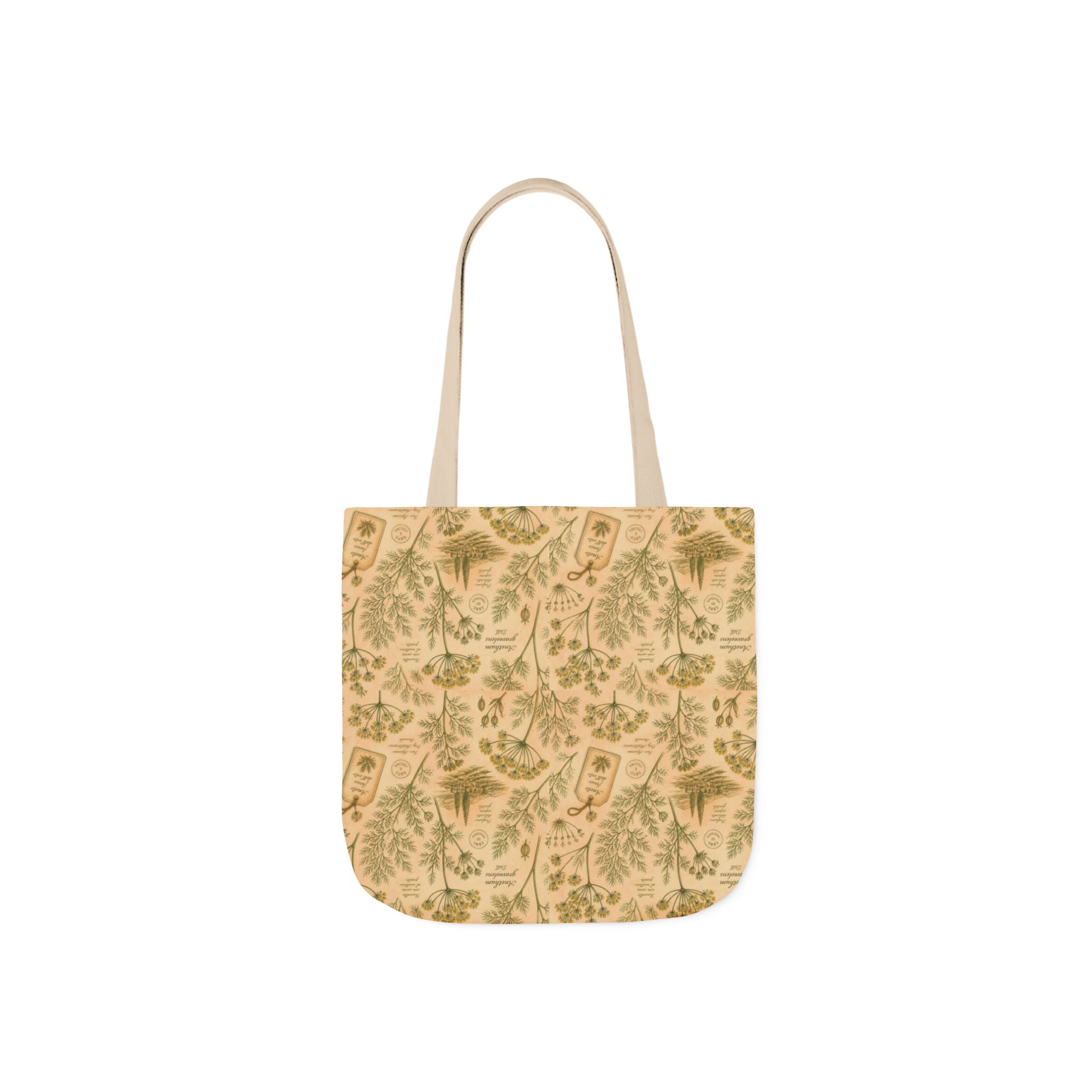 Dill Fronds Canvas Tote Bag Mediterranean Kitchen Botanical Design Italian Cottagecore Gift