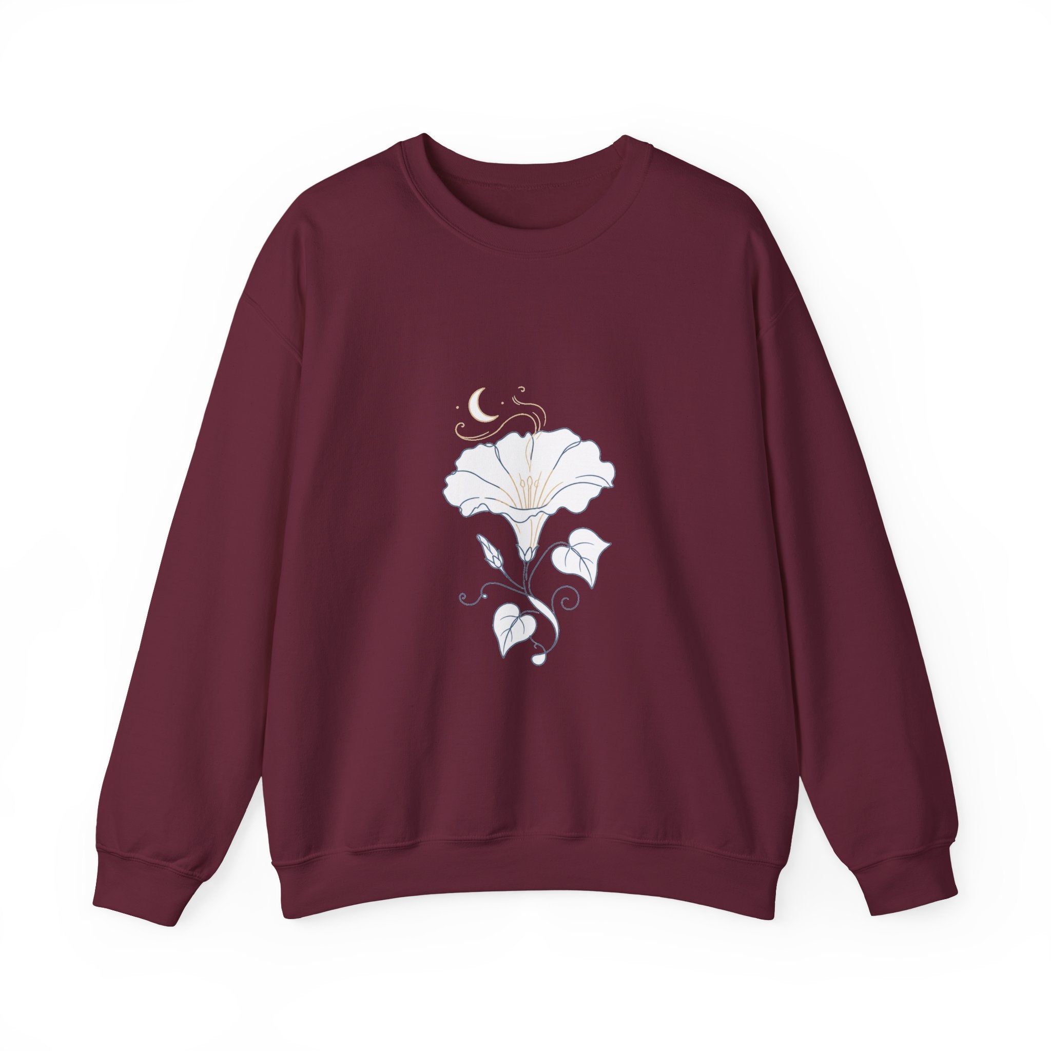 Matching Couple Sweatshirt - Sunflower & Moonflower Matching Couple Premium Fleece Sweatshirt Minimalist Art His Hers Christmas Gift - Design B