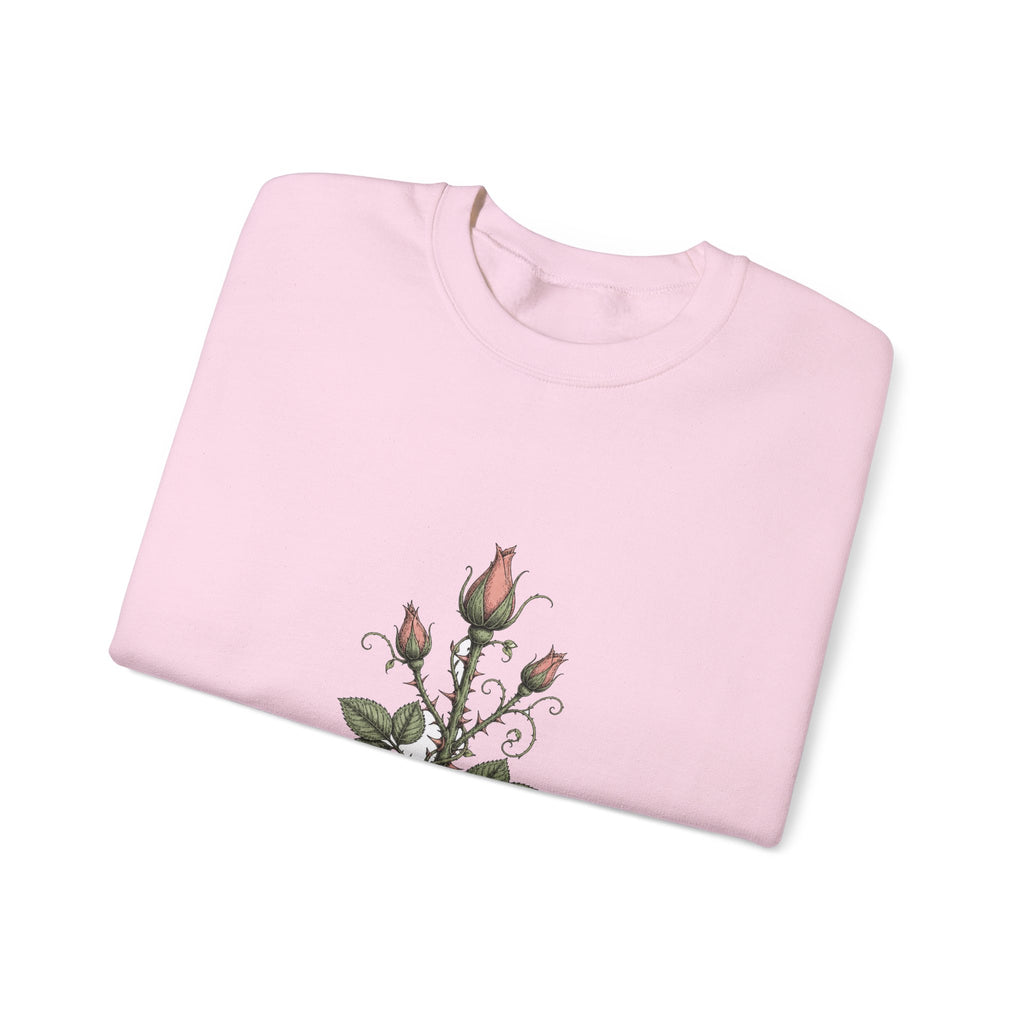 Matching Couple Sweatshirt - Rose & Thorn Matching Couple Comfort Colors Crew Hand-Drawn Art His Hers Anniversary Gift - Design B