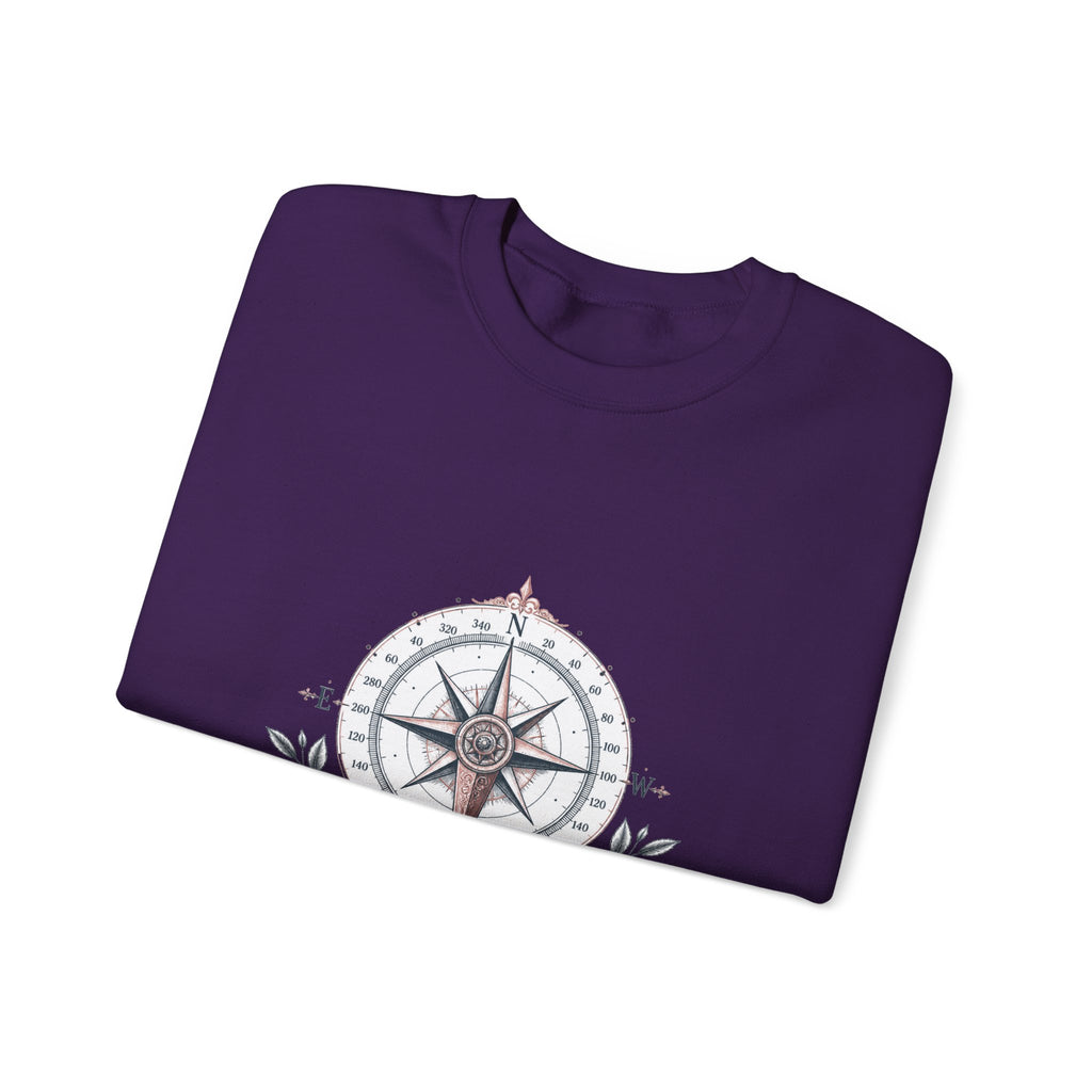 Matching Couple Sweatshirt - Compass North & South Matching Couple Crewneck Sweatshirt Vintage Art His Hers Wedding Gift - Design B